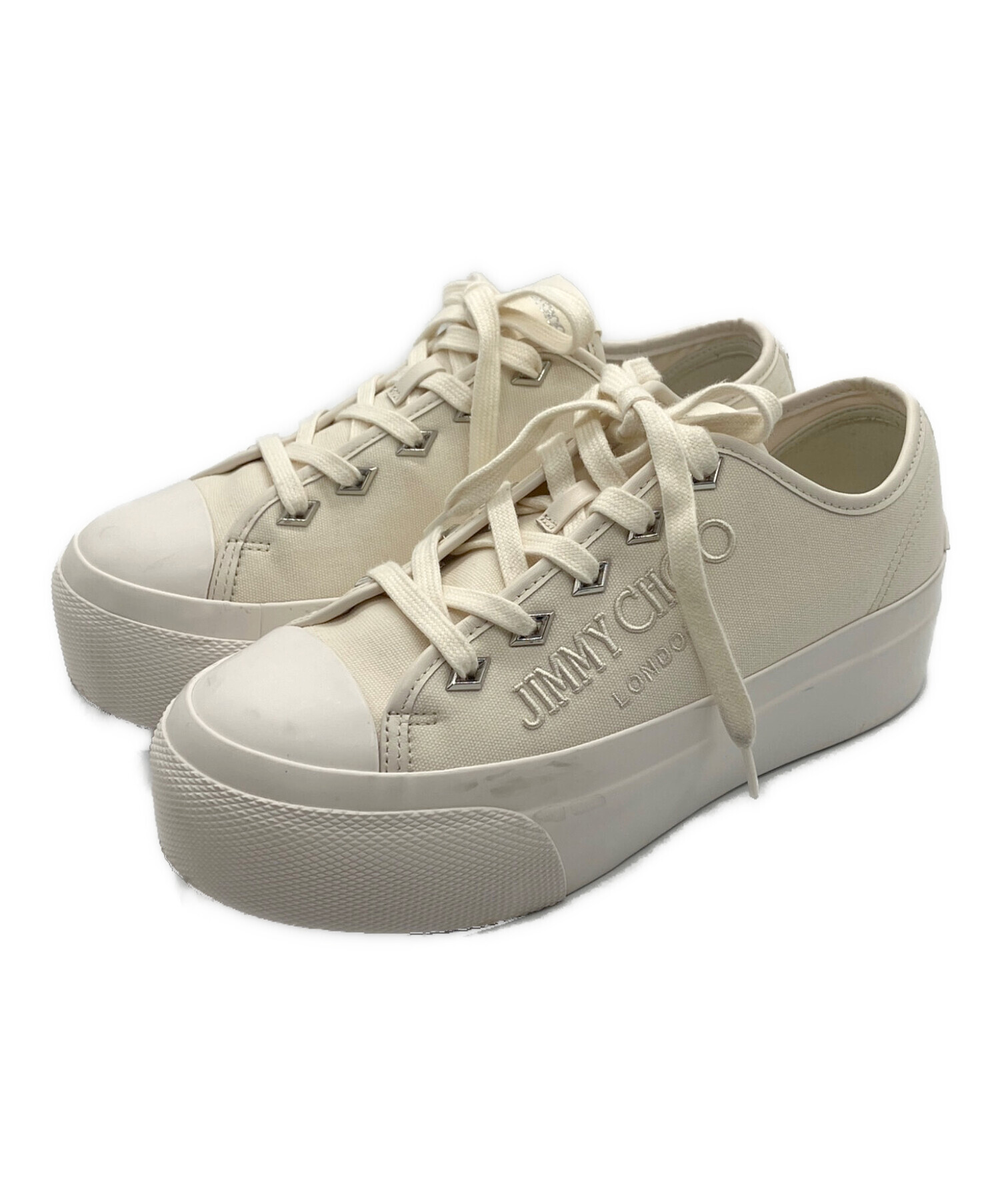 中古・古着通販】JIMMY CHOO (ジミーチュウ) 厚底スニーカー ホワイト