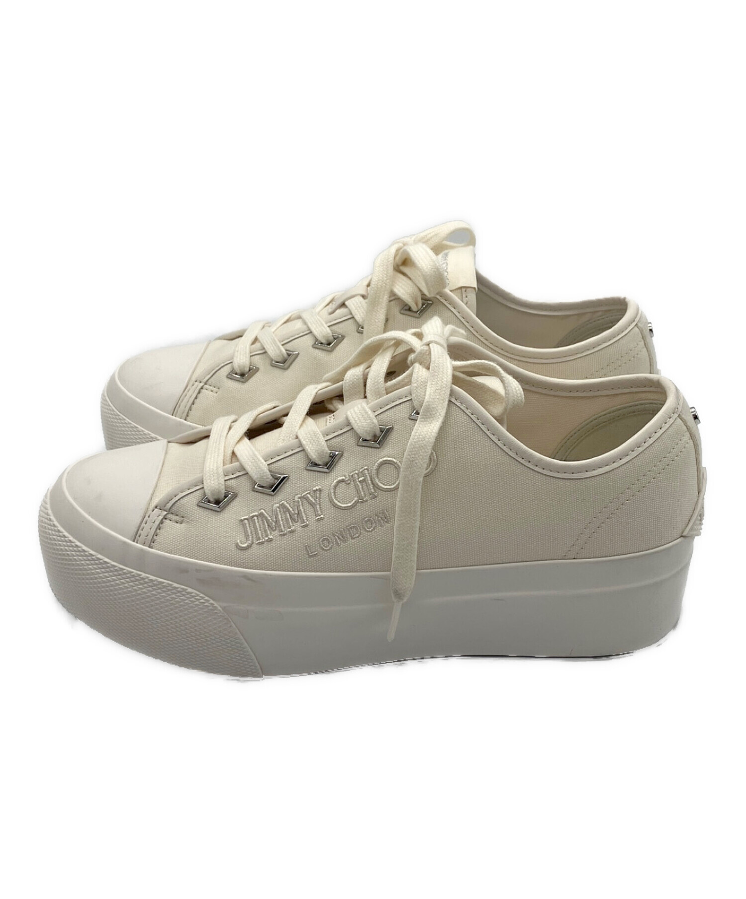 中古・古着通販】JIMMY CHOO (ジミーチュウ) 厚底スニーカー ホワイト
