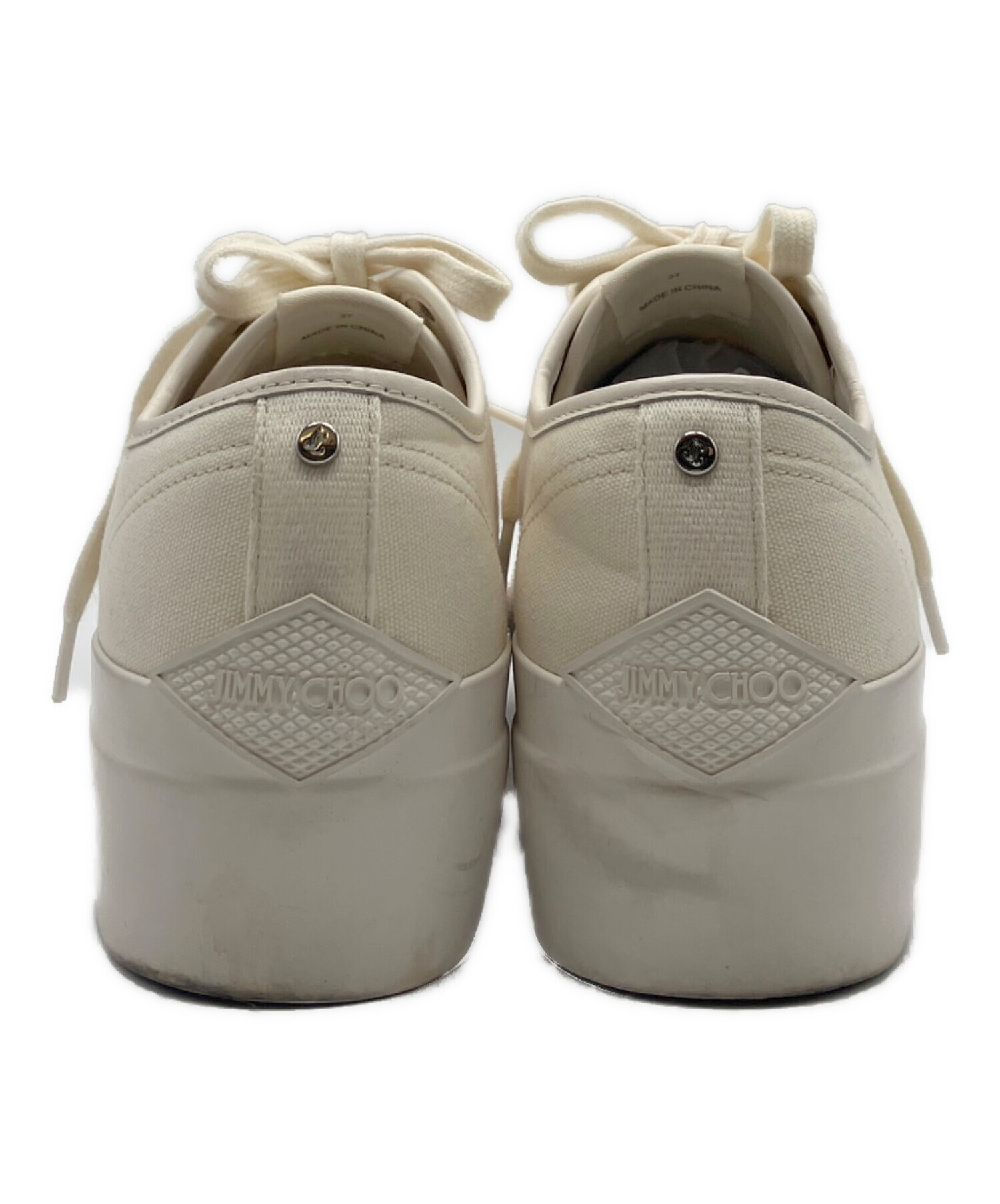 中古・古着通販】JIMMY CHOO (ジミーチュウ) 厚底スニーカー ホワイト