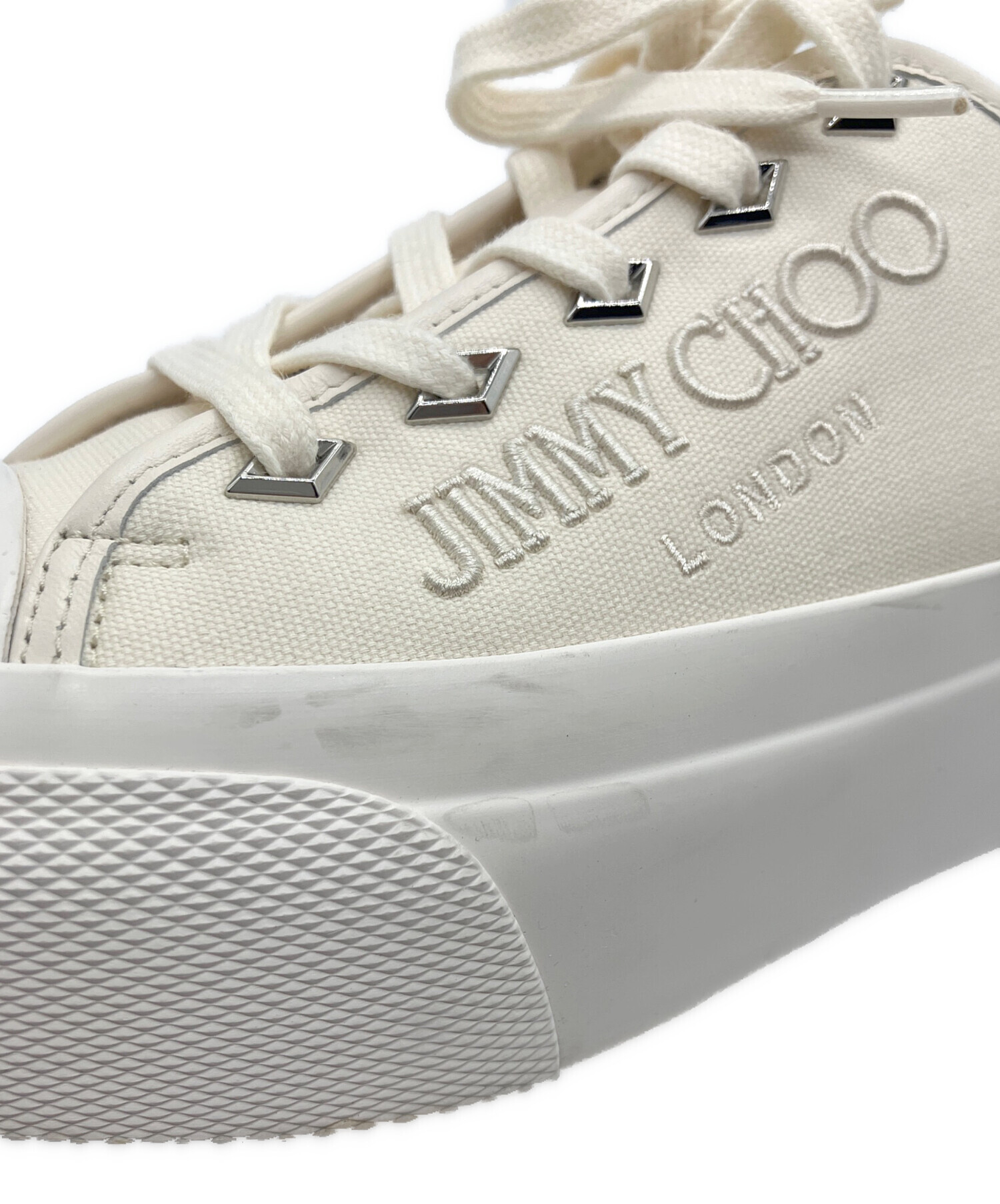 中古・古着通販】JIMMY CHOO (ジミーチュウ) 厚底スニーカー ホワイト