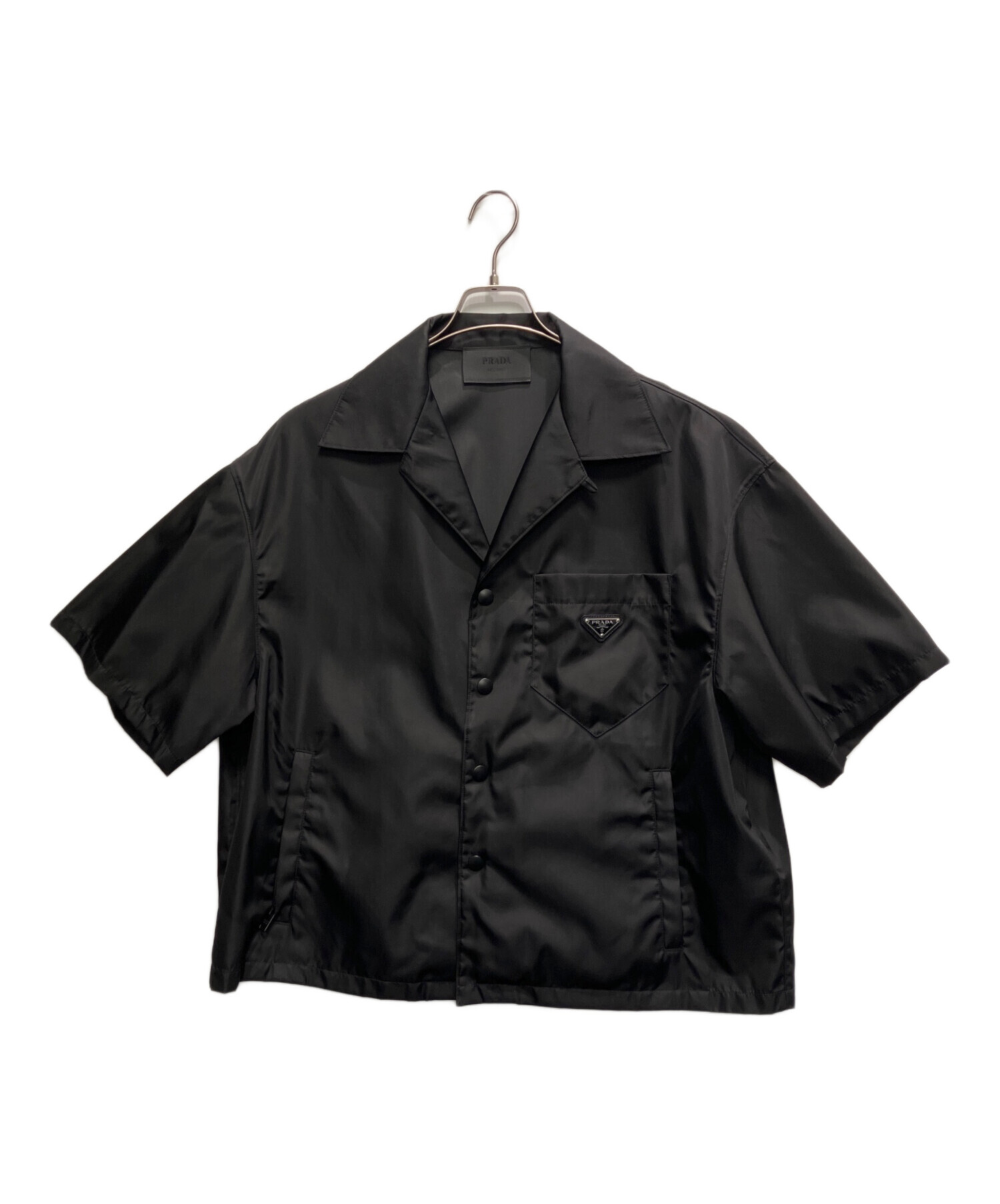 PRADA ジッパー付き ブラック 半袖シャツ美品 中古・古着通販】PRADA (プラダ) 半袖シャツ ブラック サイズ:L