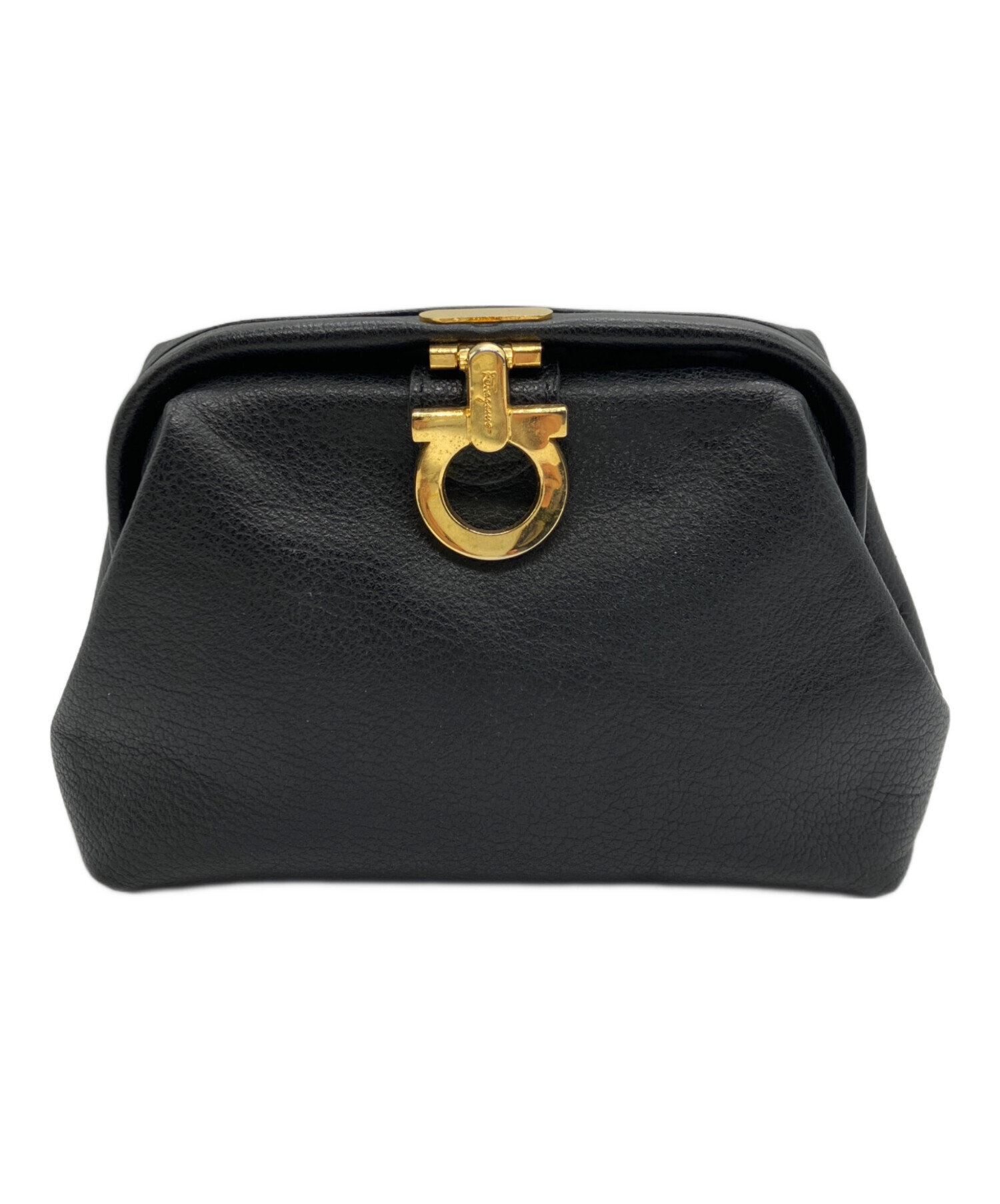 サルヴァトーレフェラガモ 黒レザー×ビニールバッグ ポーチ付 AU-21 9355 中古・古着通販】Salvatore Ferragamo (サルヴァトーレ フェラガモ