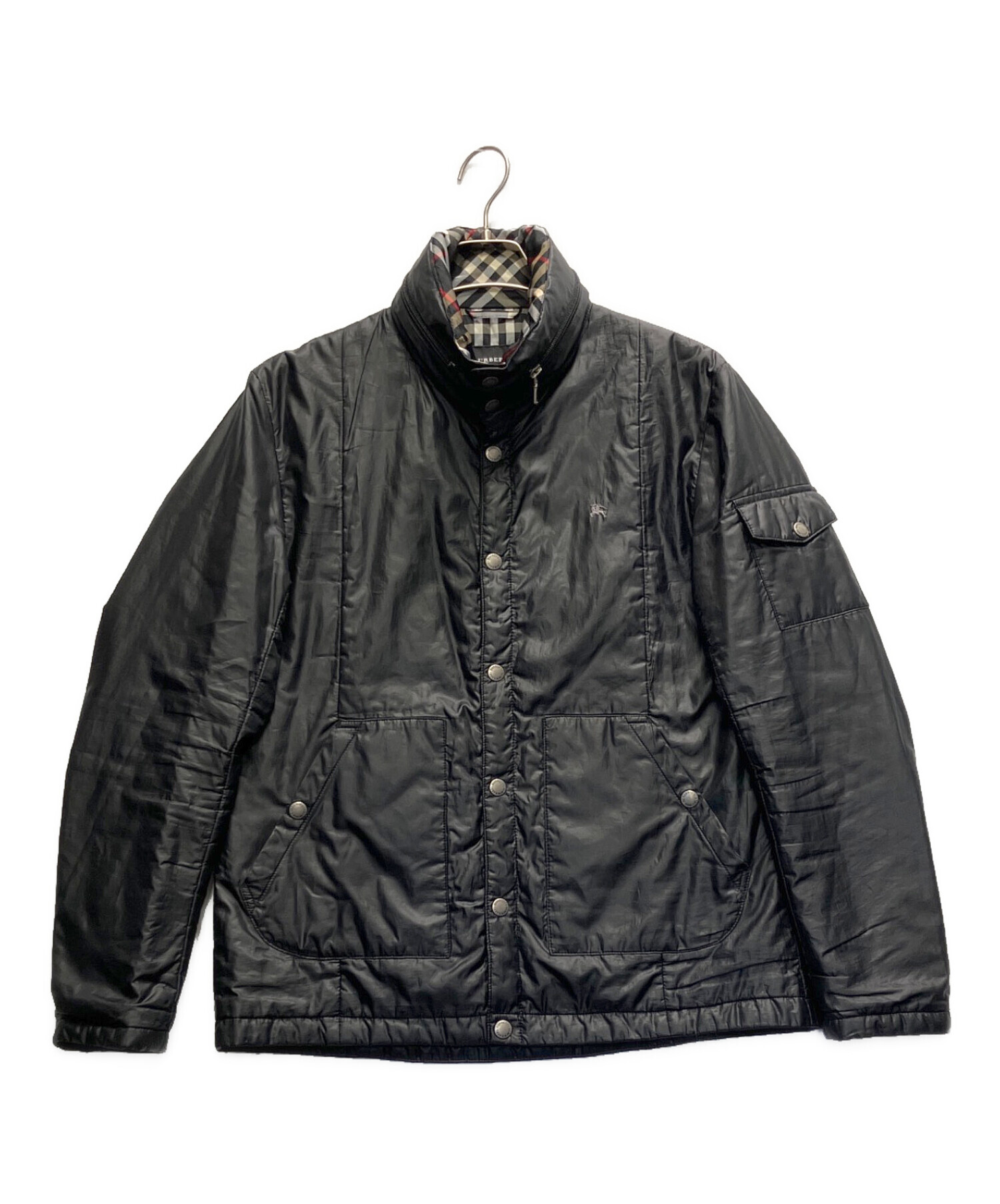 BURBERRY バーバリー ジャケット ブラックMade in England Vintage 90 Burberry Black label Nova Check Harrington Jacket Beige