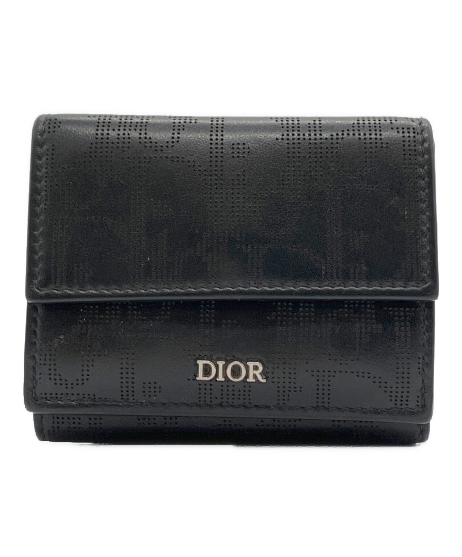 中古・古着通販】Dior (ディオール) 3つ折り財布 ブラック｜ブランド