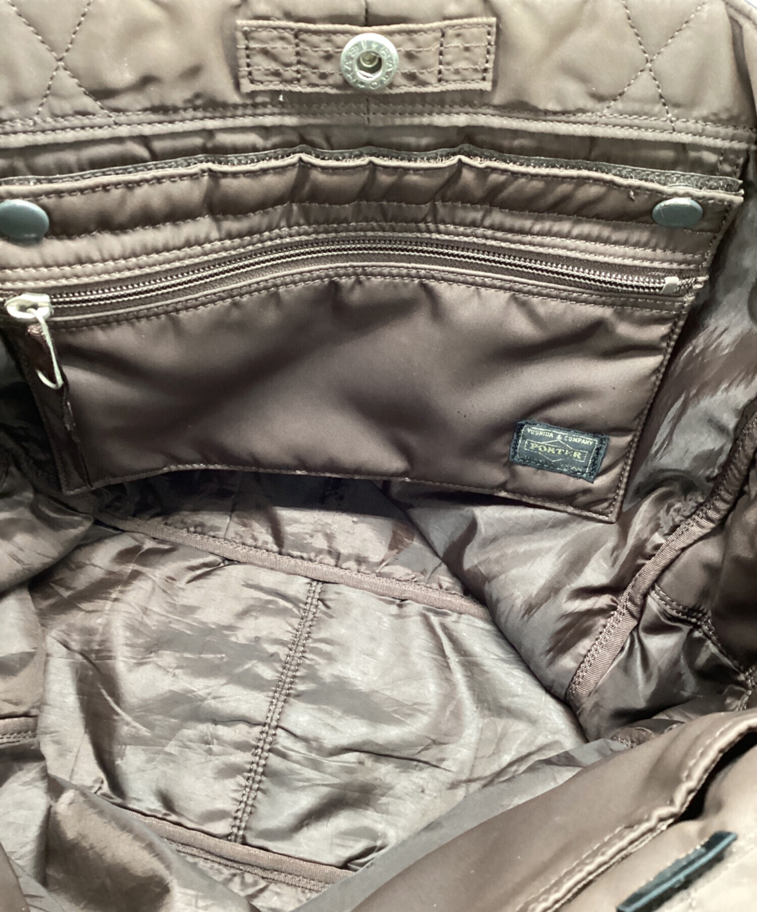 中古・古着通販】PORTER (ポーター) トートバッグ ブラック×ブラウン 