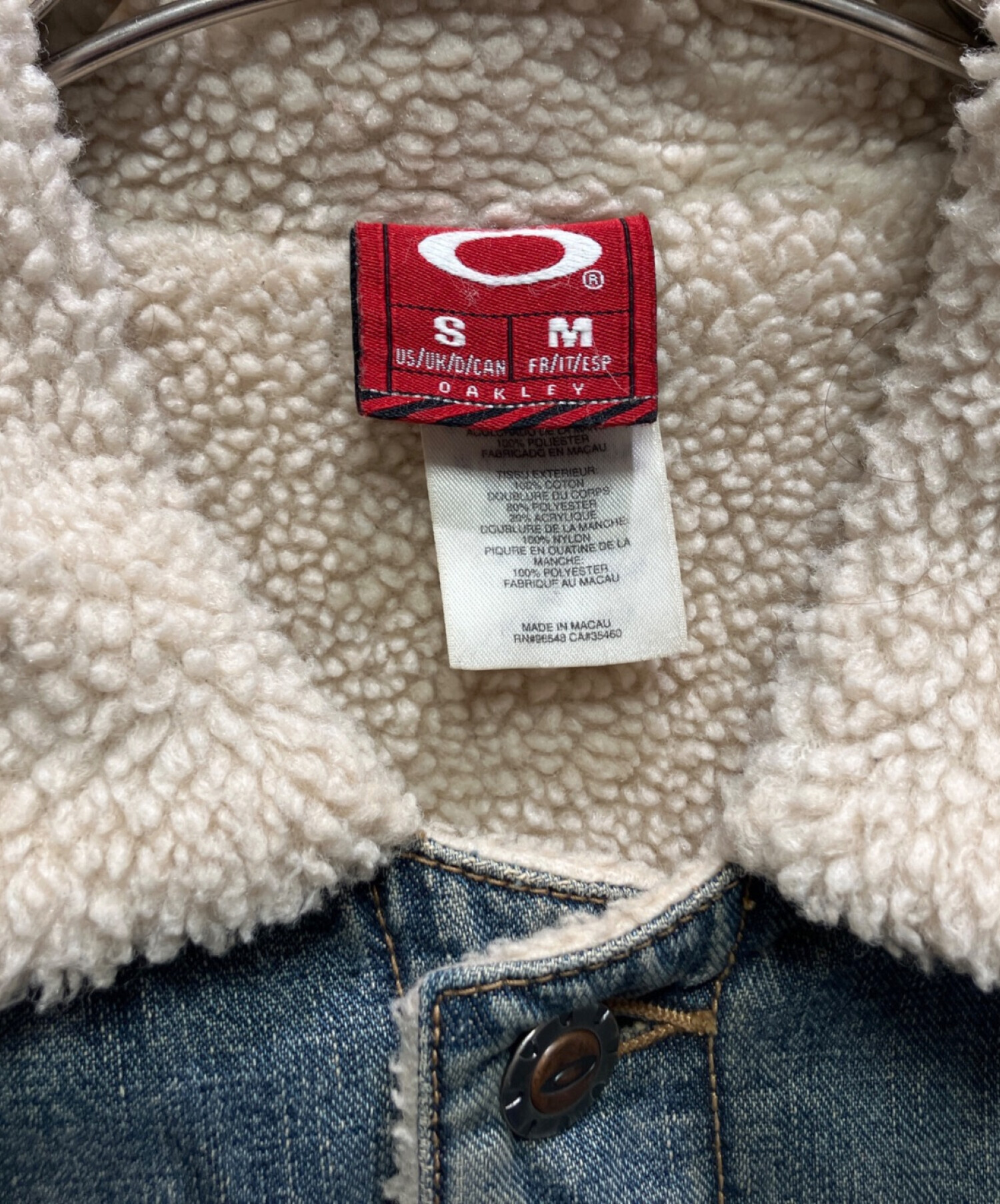 中古・古着通販】OAKLEY (オークリー) 裏ボアデニムジャケット ブルー