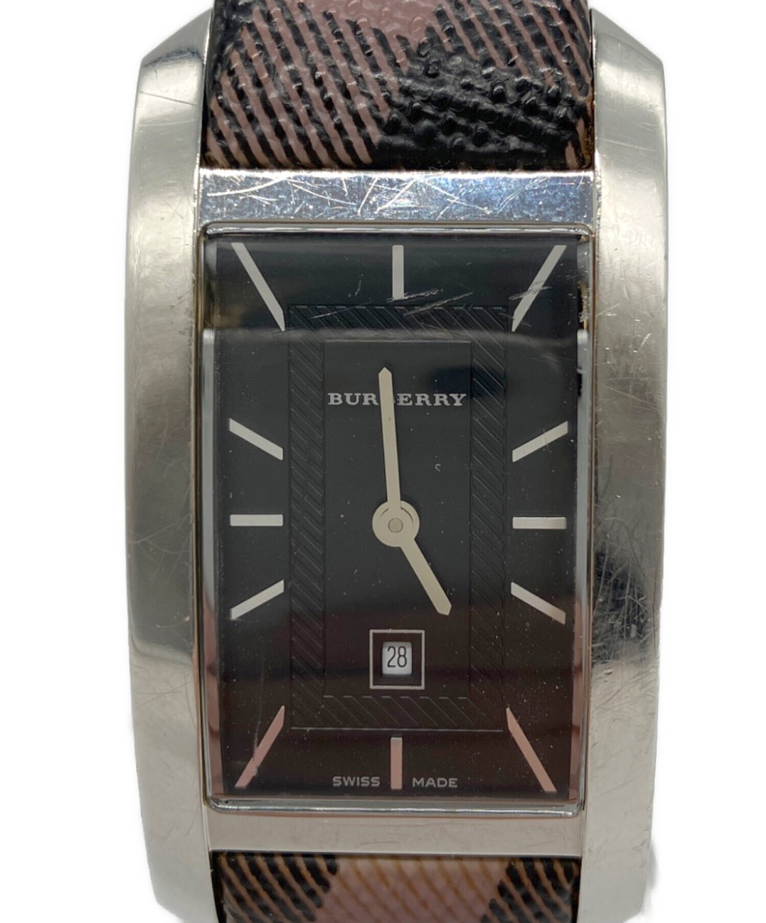 BURBERRY 腕時計　ジャンク品 中古・古着通販】BURBERRY (バーバリー) スクエア時計 ブラック