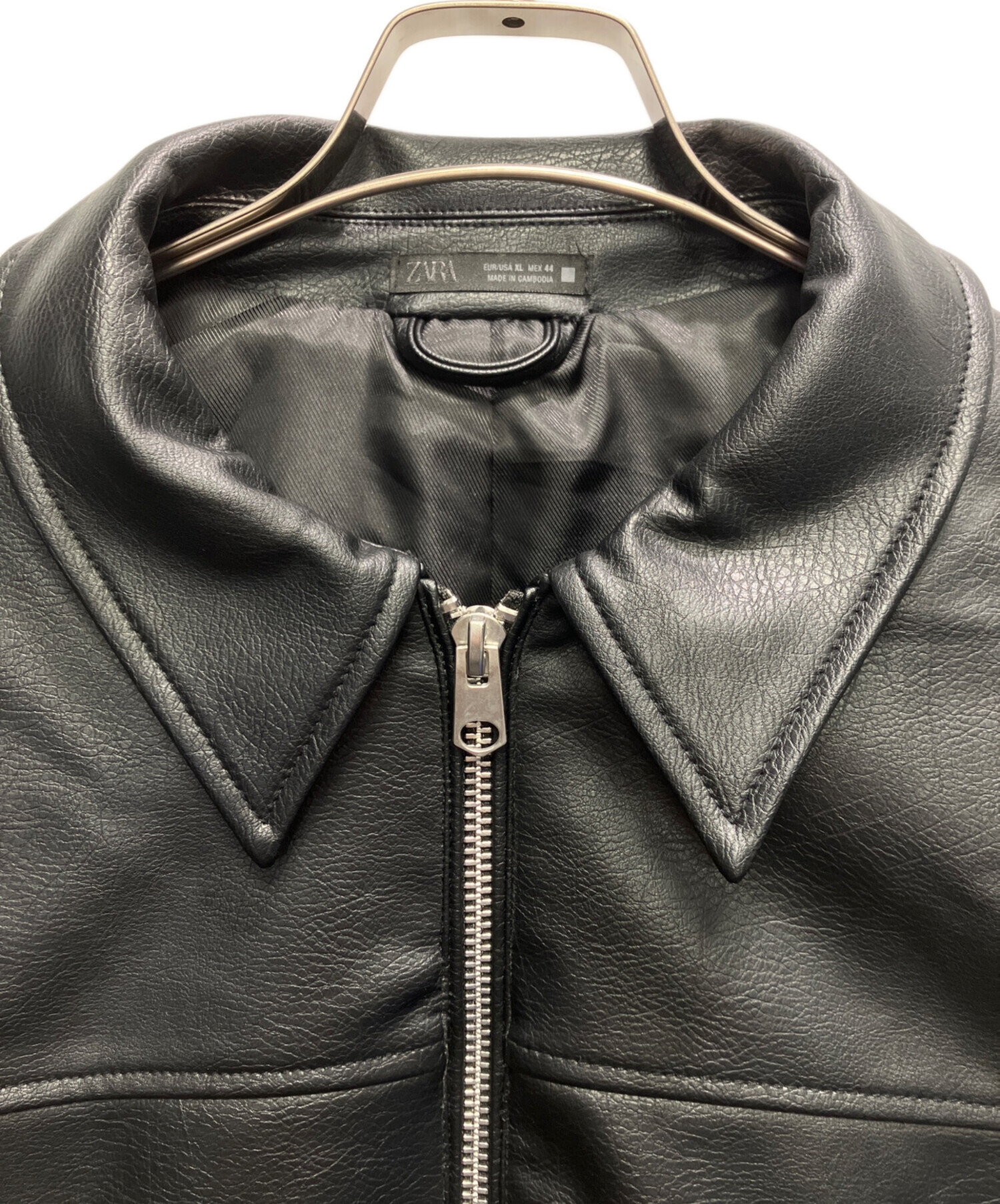 中古・古着通販】ZARA (ザラ) フェイクレザージャケット ブラック