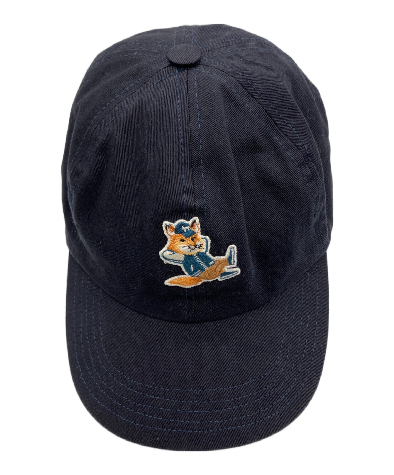 【タグ付未使用品】メゾンキツネ　キャップ　ブラック　ユニセックス 中古・古着通販】MAISON KITSUNE (メゾンキツネ) キャップ ブラック
