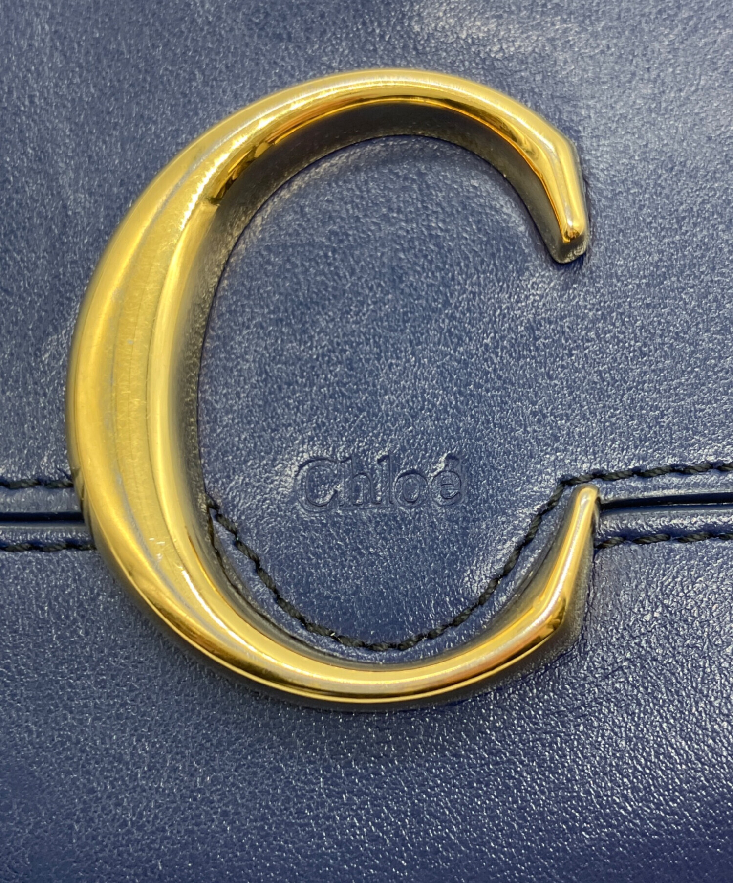 中古・古着通販】Chloe (クロエ) ラウンドファスナー財布 ネイビー 中古・古着通販】Chloe (クロエ) ラウンドファスナー財布 ネイビー