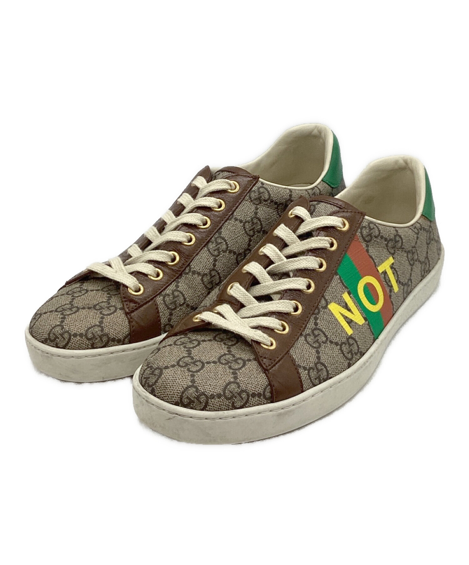 中古・古着通販】GUCCI (グッチ) スニーカー グレー×グリーン サイズ 
