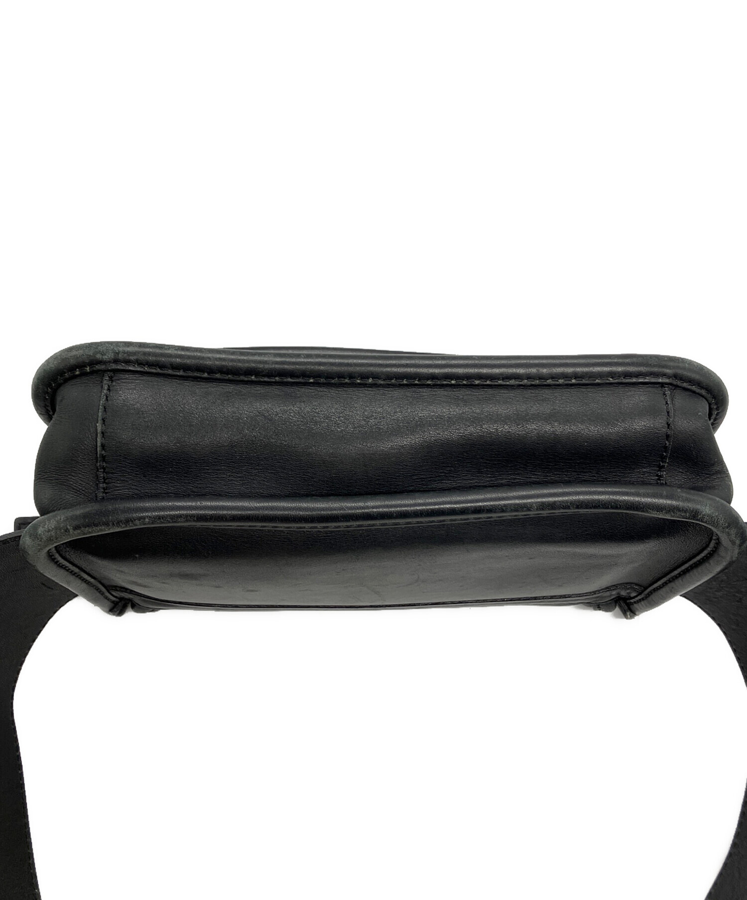 中古・古着通販】COACH (コーチ) レザーショルダーバッグ ブラック