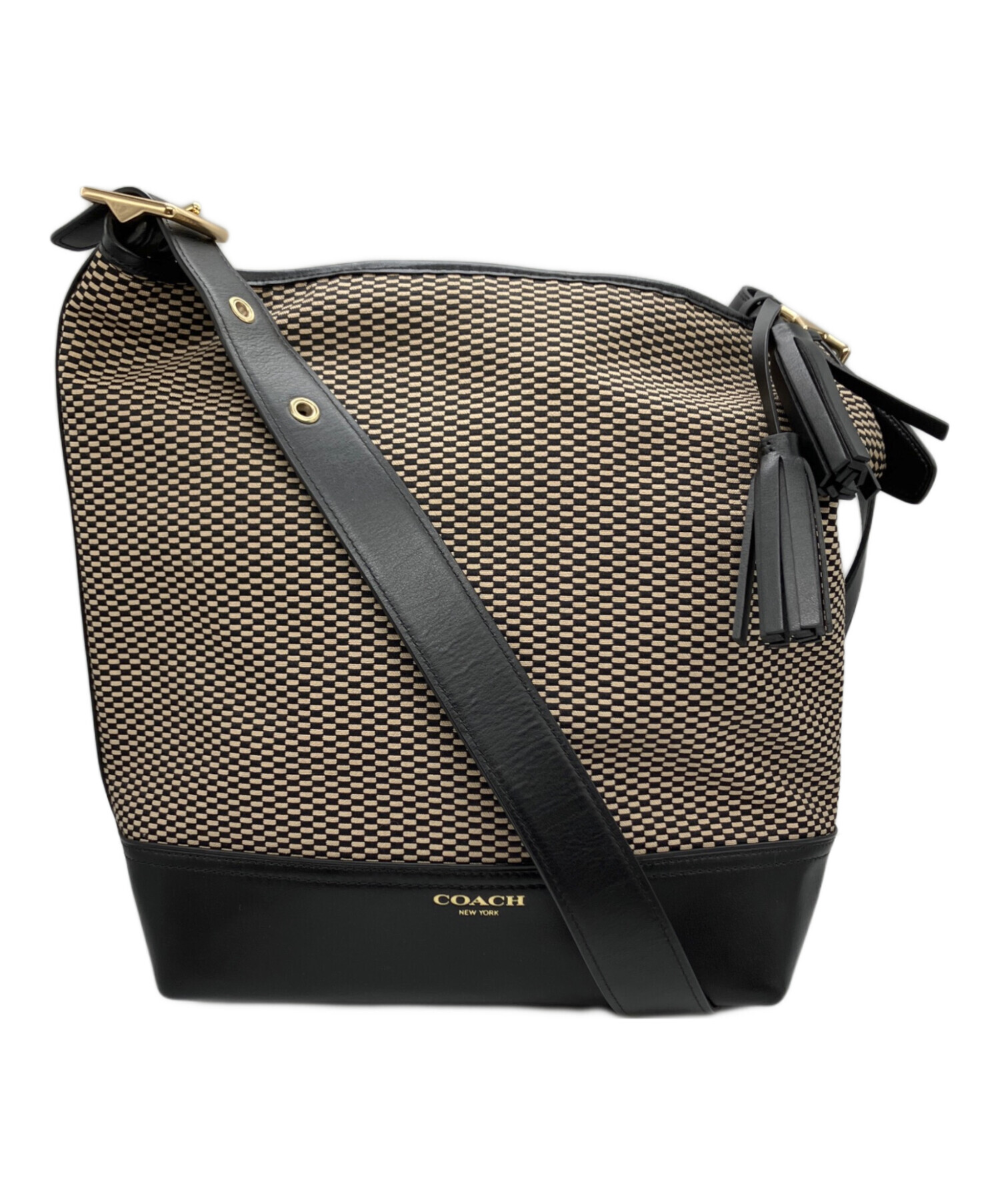 中古・古着通販】COACH (コーチ) ショルダーバッグ ベージュ×ブラック