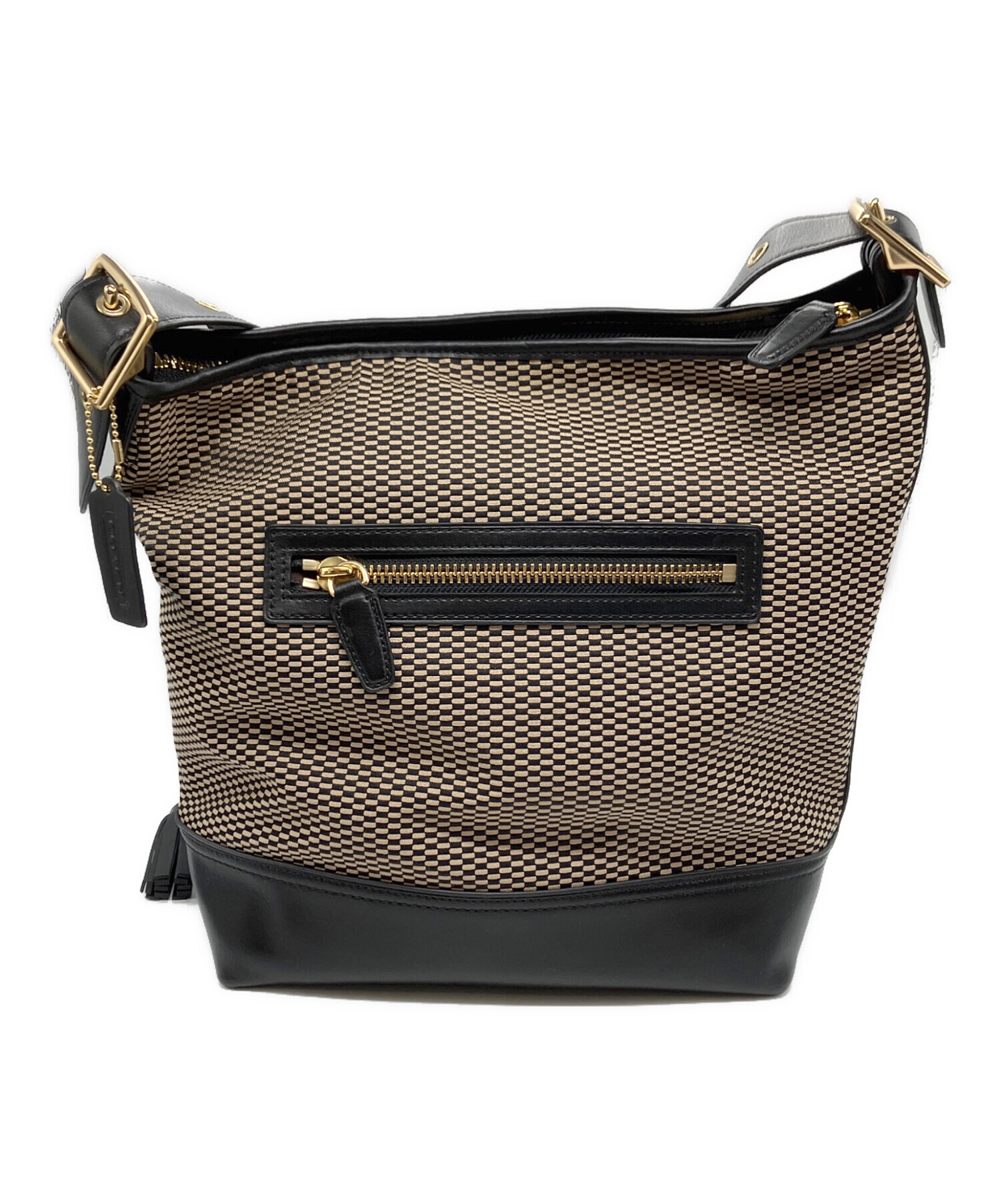 [未使用品]Coach ボディバッグ ベージュ/ブラック 中古・古着通販】COACH (コーチ) ショルダーバッグ ベージュ×ブラック