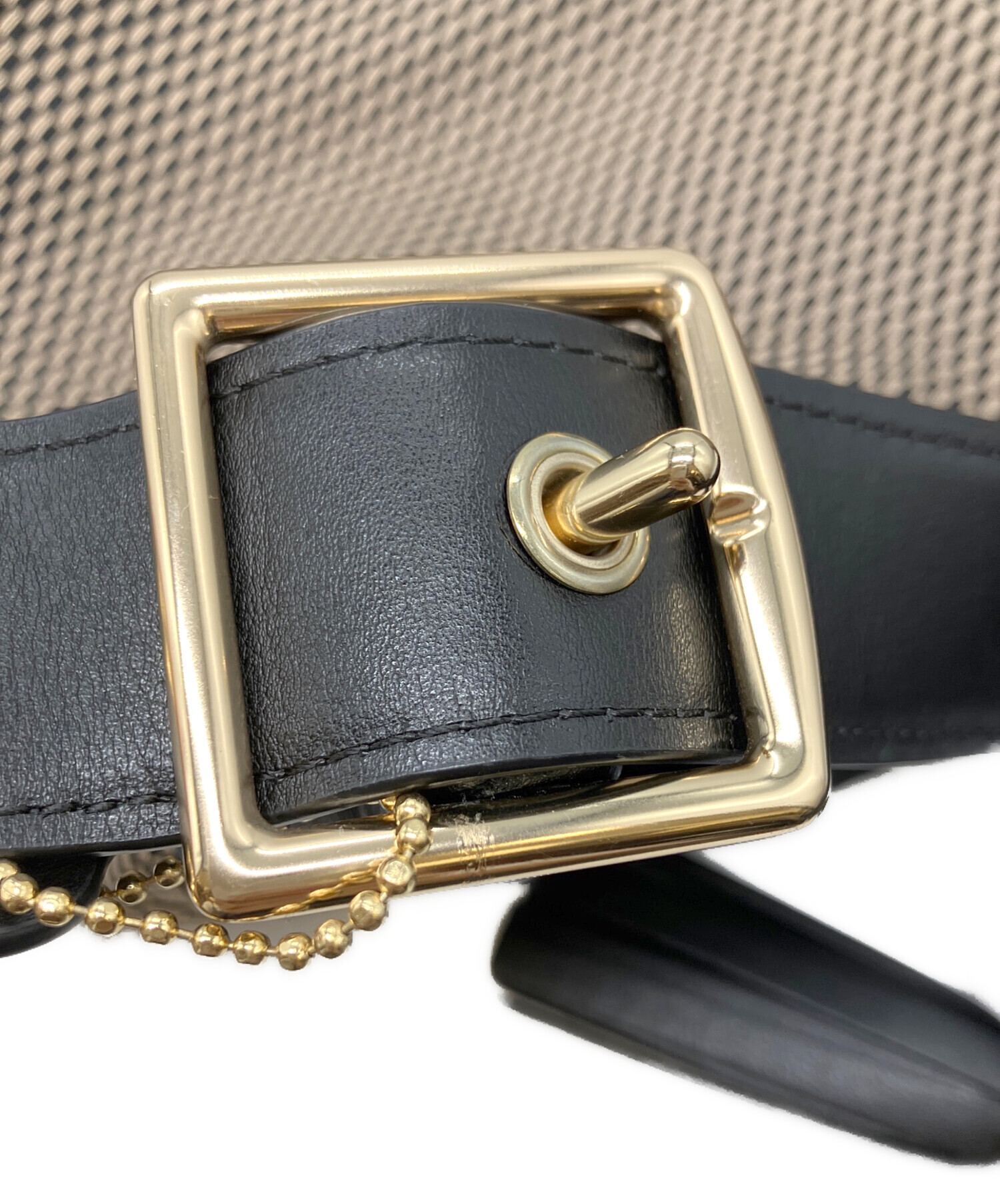 中古・古着通販】COACH (コーチ) ショルダーバッグ ベージュ×ブラック
