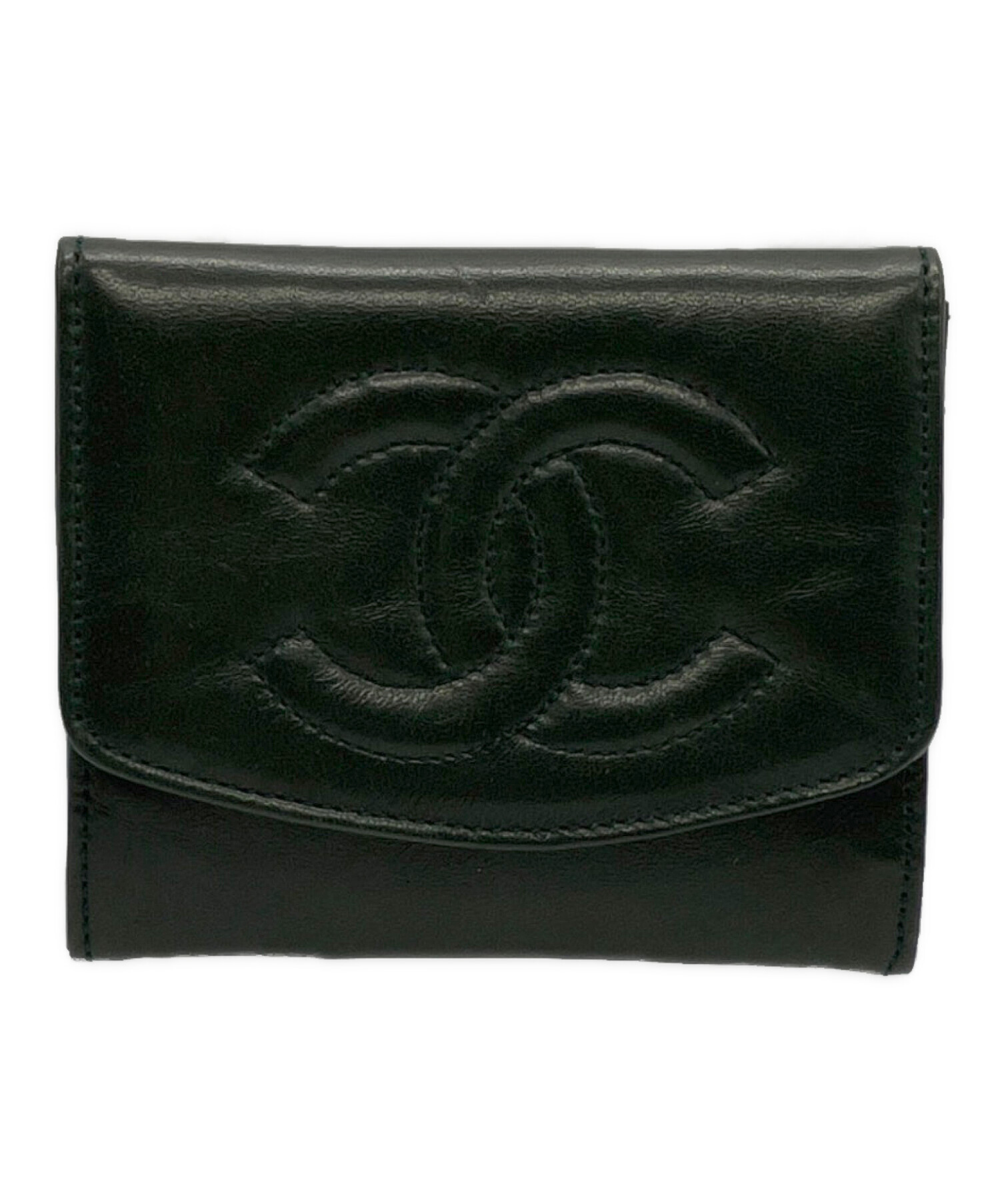 シャネル CHANEL 財布 2点セット ヴィンテージ 黒 緑 中古・古着通販】CHANEL (シャネル) 小銭入れ グリーン｜ブランド