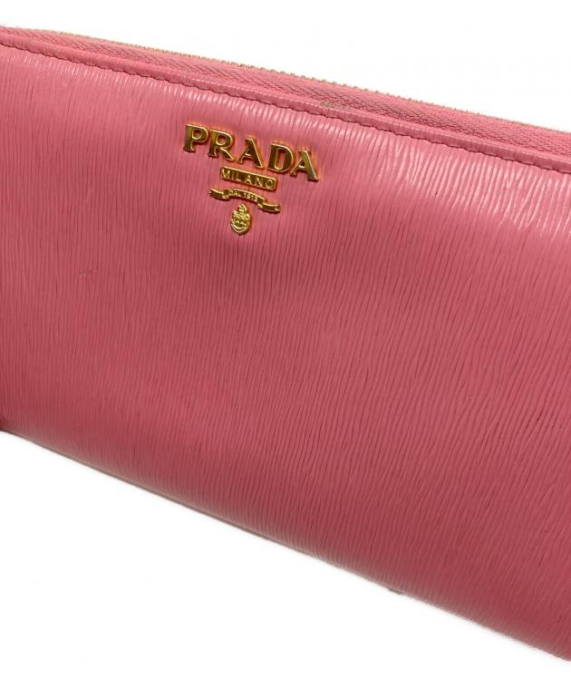 中古・古着通販】PRADA (プラダ) ラウンドファスナー財布 ピンク