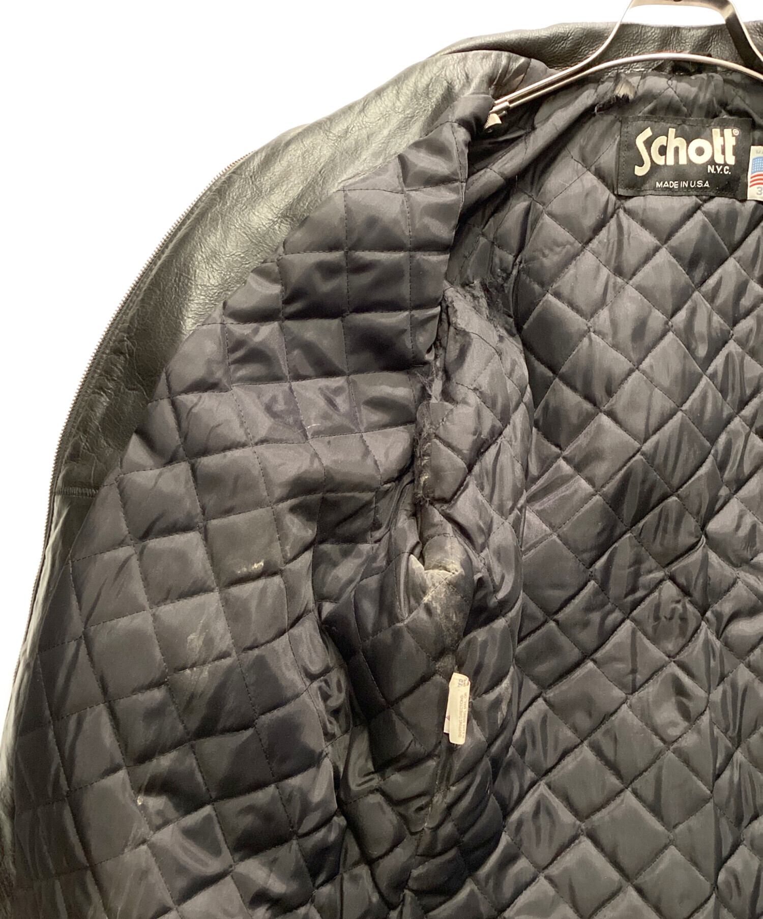 中古・古着通販】Schott (ショット) レザージャケット ブラック サイズ
