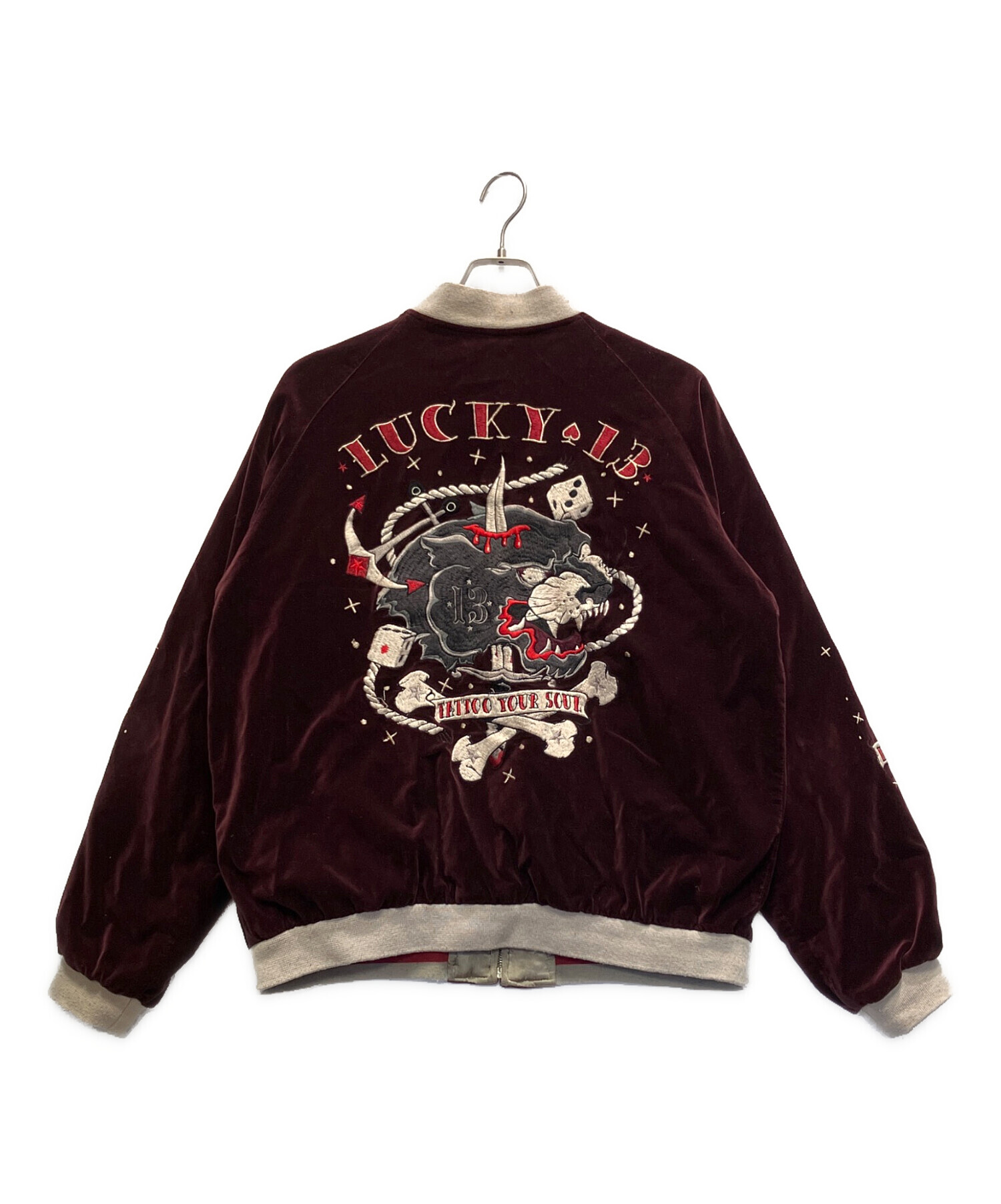 中古・古着通販】lucky13 (ラッキーサーティーン) スカジャン ワイン