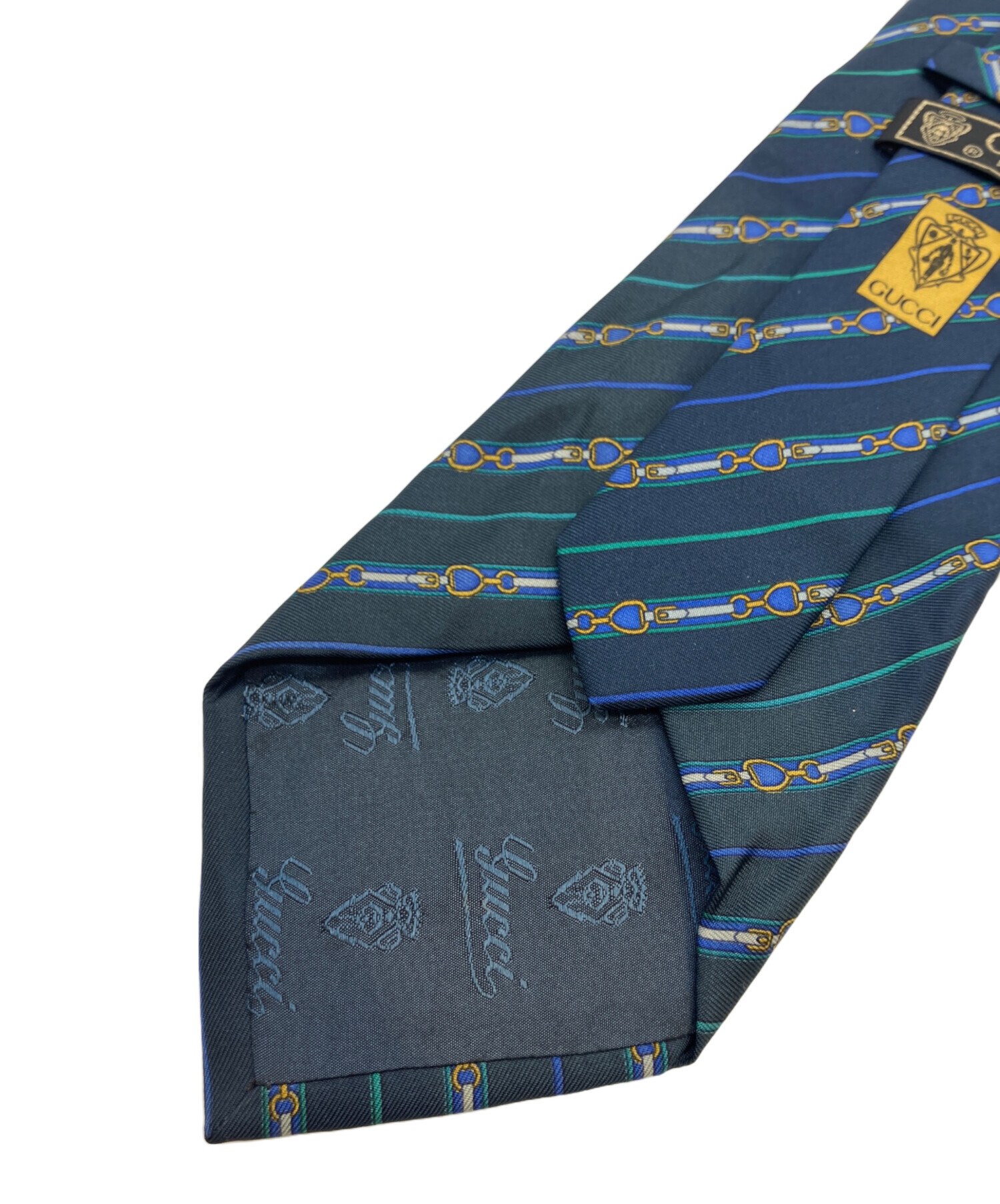 箱付き✨極美品✨GUCCI グッチ ggマーク シルク ネクタイ ネイビー 紺 グッチ 高級シルクネクタイ 総柄 ネイビー 中古・古着通販】GUCCI