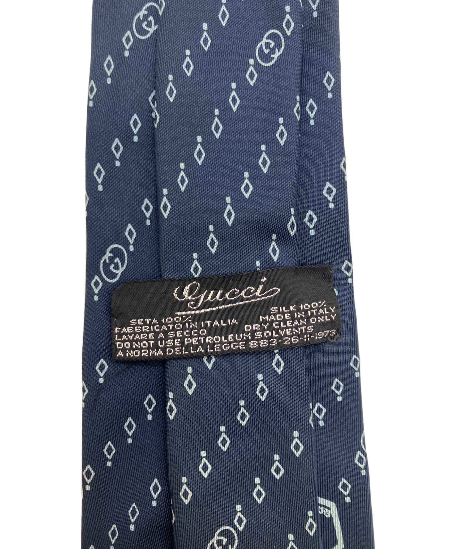 中古・古着通販】GUCCI (グッチ) シルクネクタイ ネイビー サイズ:不明