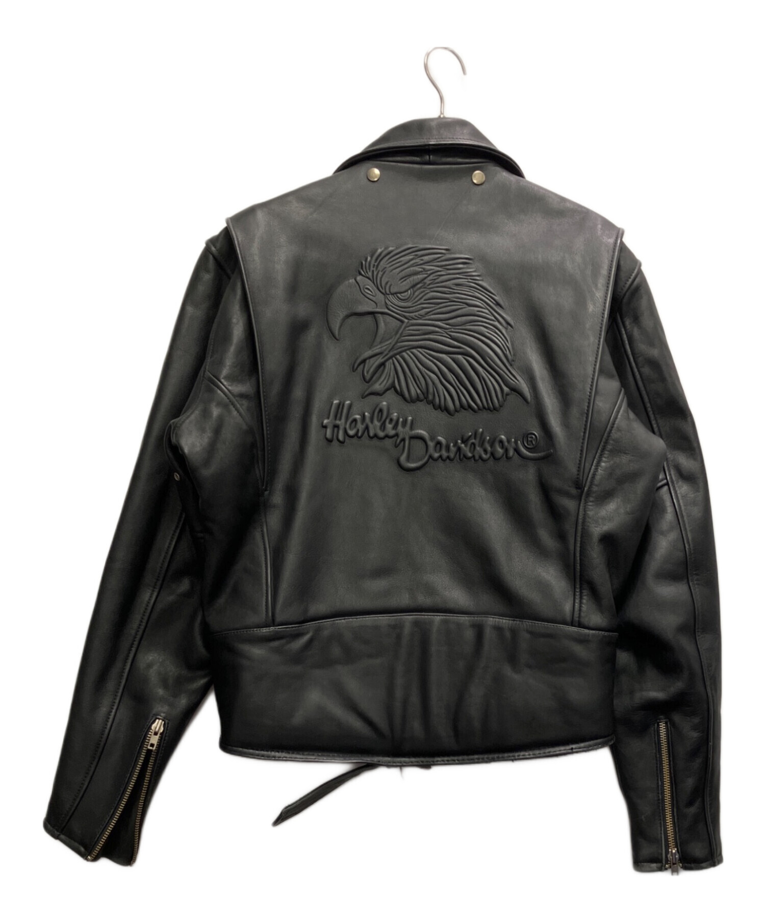 【希少】Harley-Davidson ダブルライダースジャケット 黒 中古・古着通販】HARLEY-DAVIDSON (ハーレーダビッドソン) ダブル