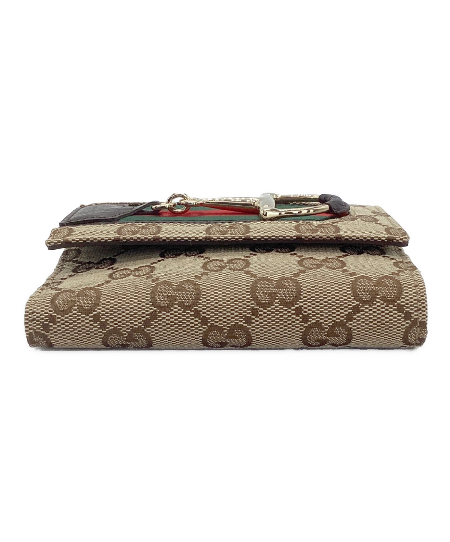 中古・古着通販】GUCCI (グッチ) 2つ折り財布 GGシェリーライン ホース