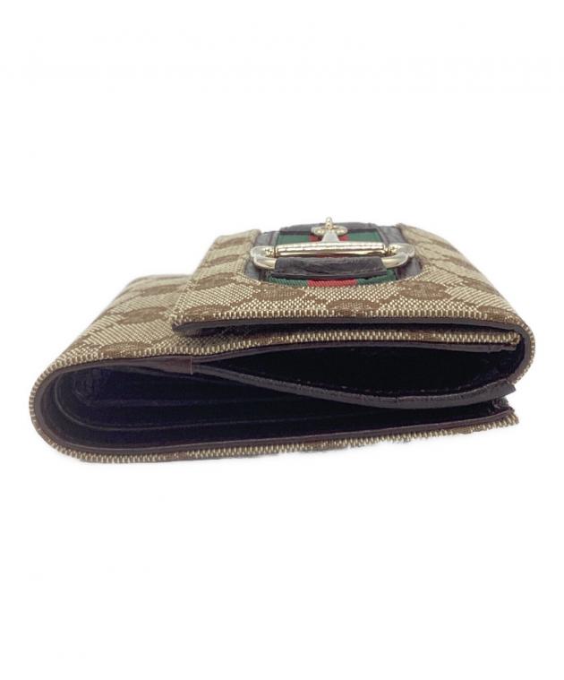 中古・古着通販】GUCCI (グッチ) 2つ折り財布 GGシェリーライン ホース