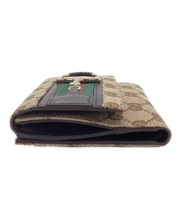 中古・古着通販】GUCCI (グッチ) 2つ折り財布 GGシェリーライン ホース