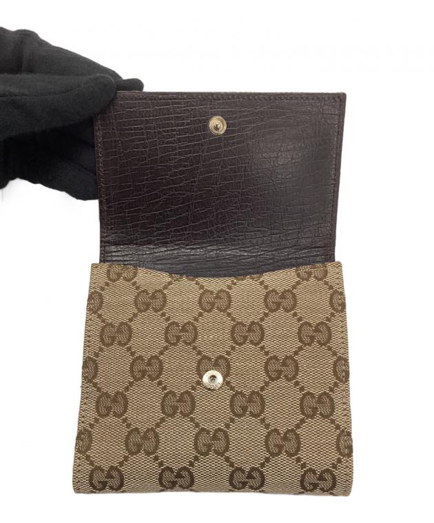中古・古着通販】GUCCI (グッチ) 2つ折り財布 GGシェリーライン ホース