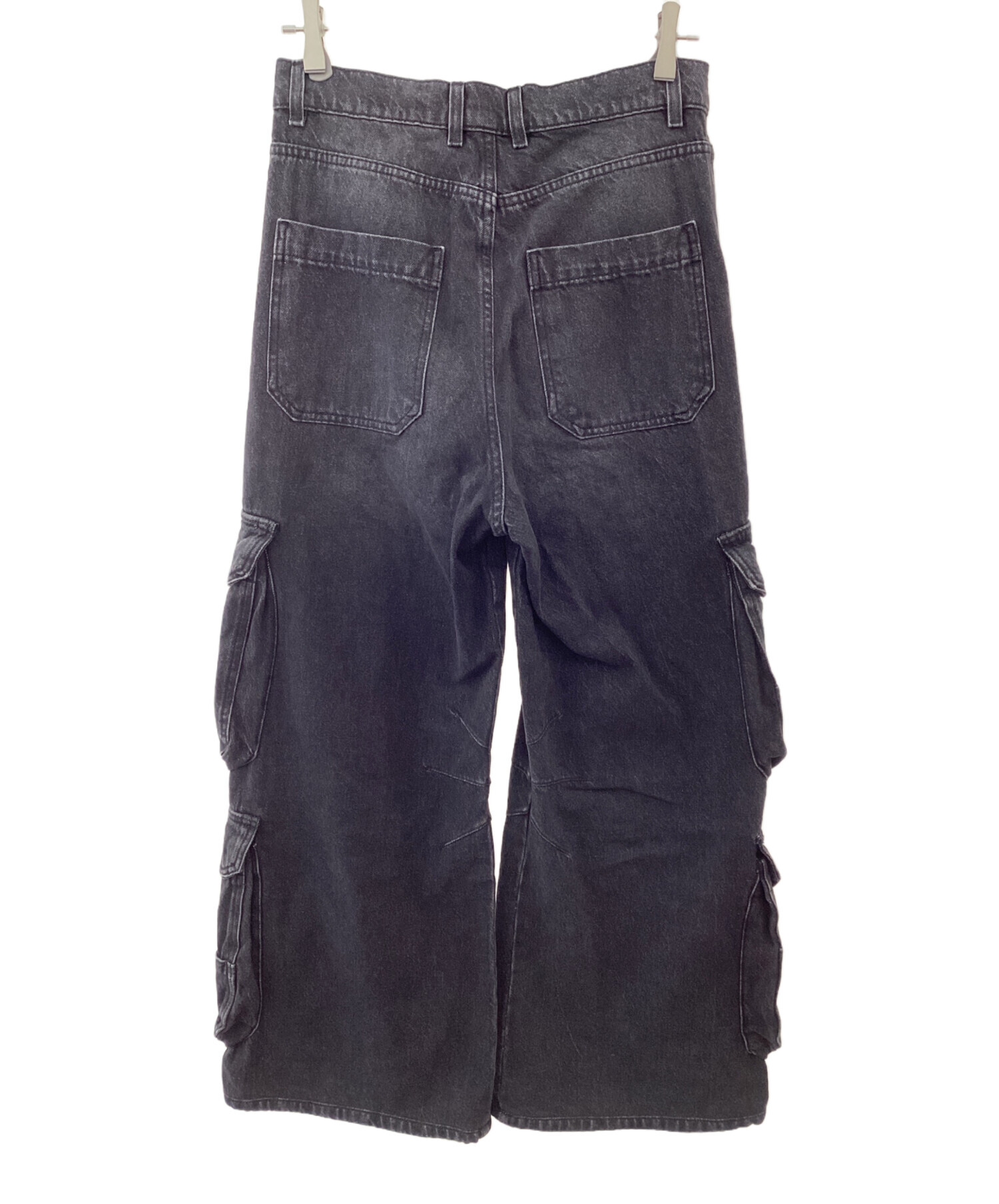 中古・古着通販】DIESEL (ディーゼル) ブラックデニムカーゴパンツ