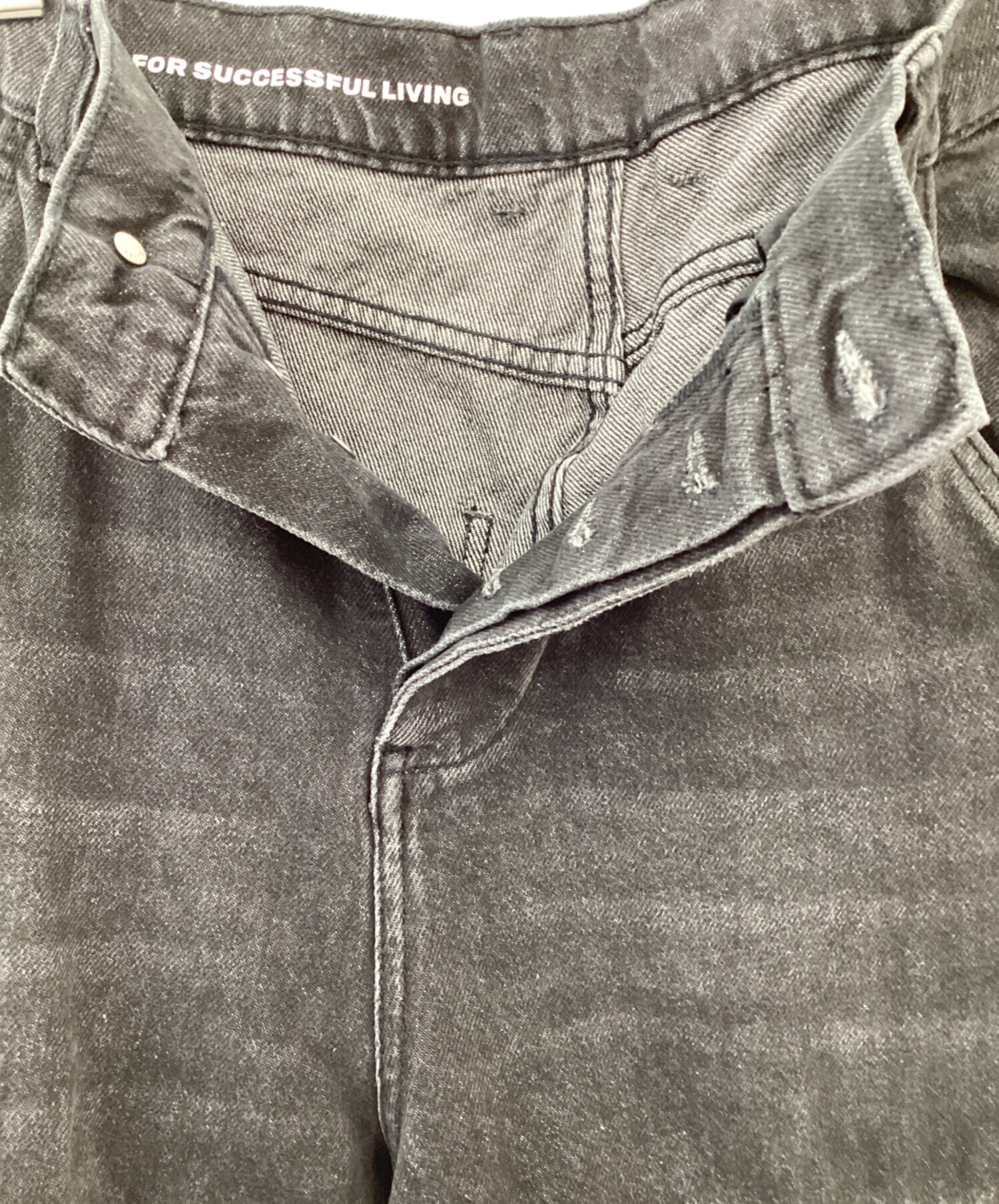 中古・古着通販】DIESEL (ディーゼル) ブラックデニムカーゴパンツ