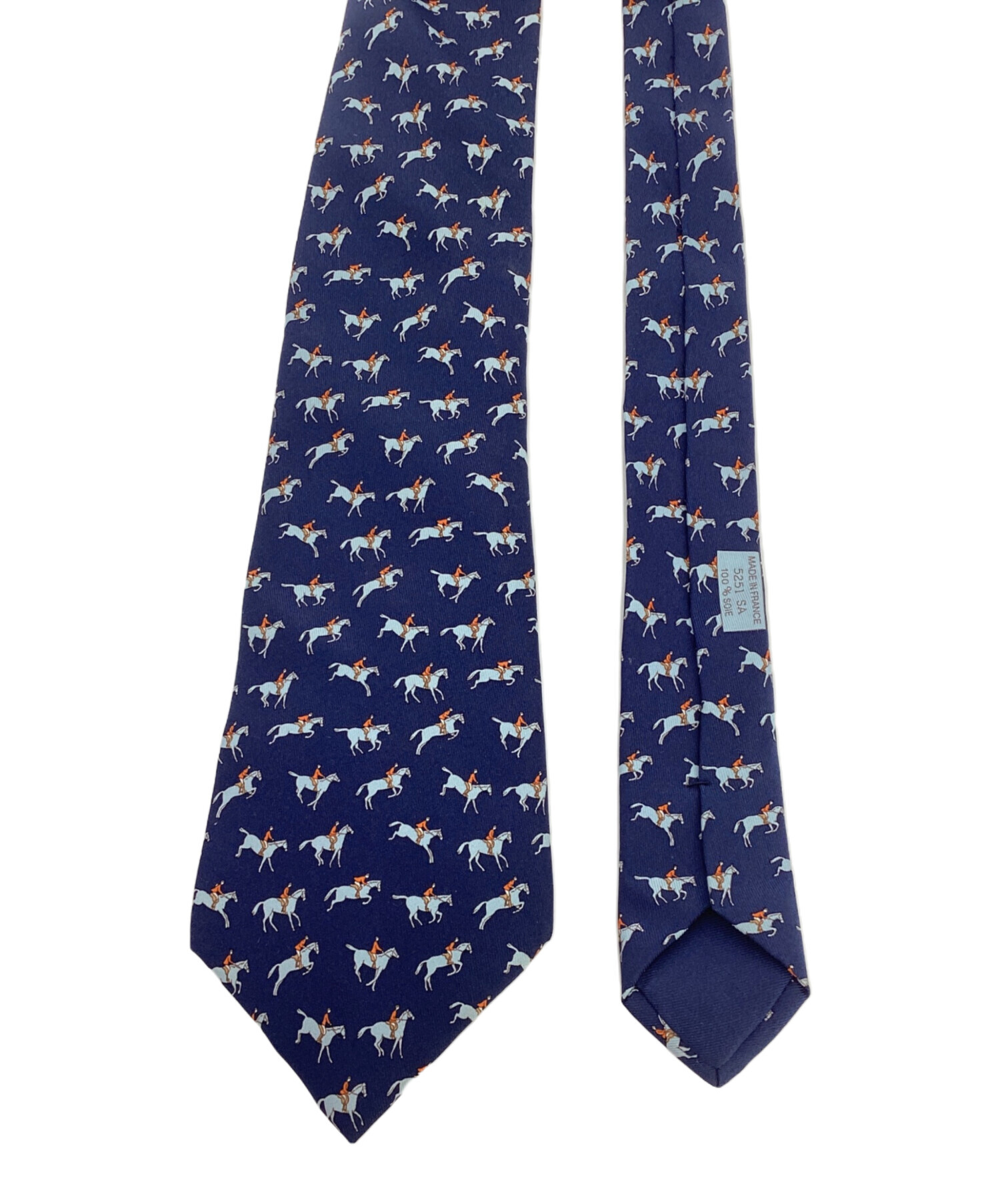 中古・古着通販】HERMES (エルメス) ネクタイ ブルー×ネイビー サイズ