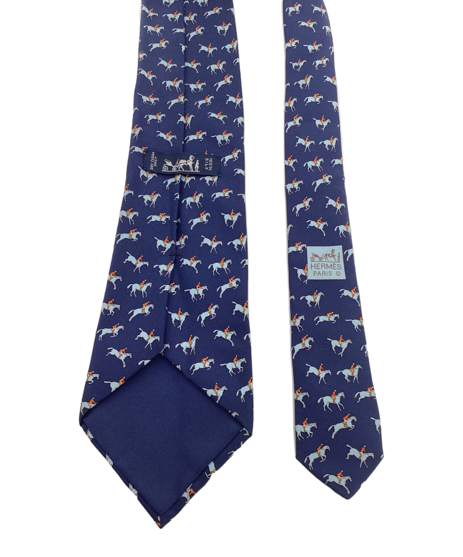 中古・古着通販】HERMES (エルメス) ネクタイ ブルー×ネイビー サイズ