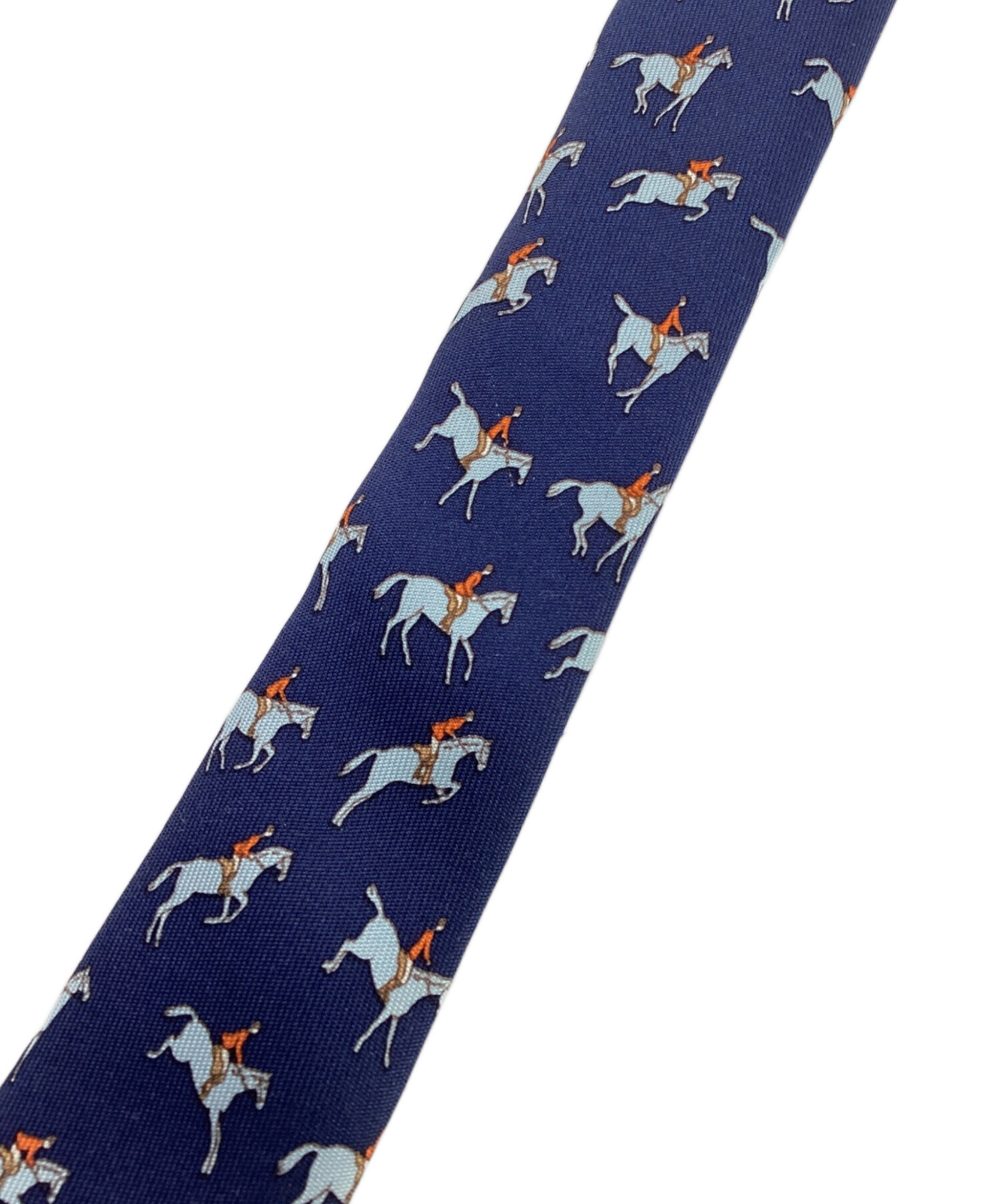 中古・古着通販】HERMES (エルメス) ネクタイ ブルー×ネイビー サイズ