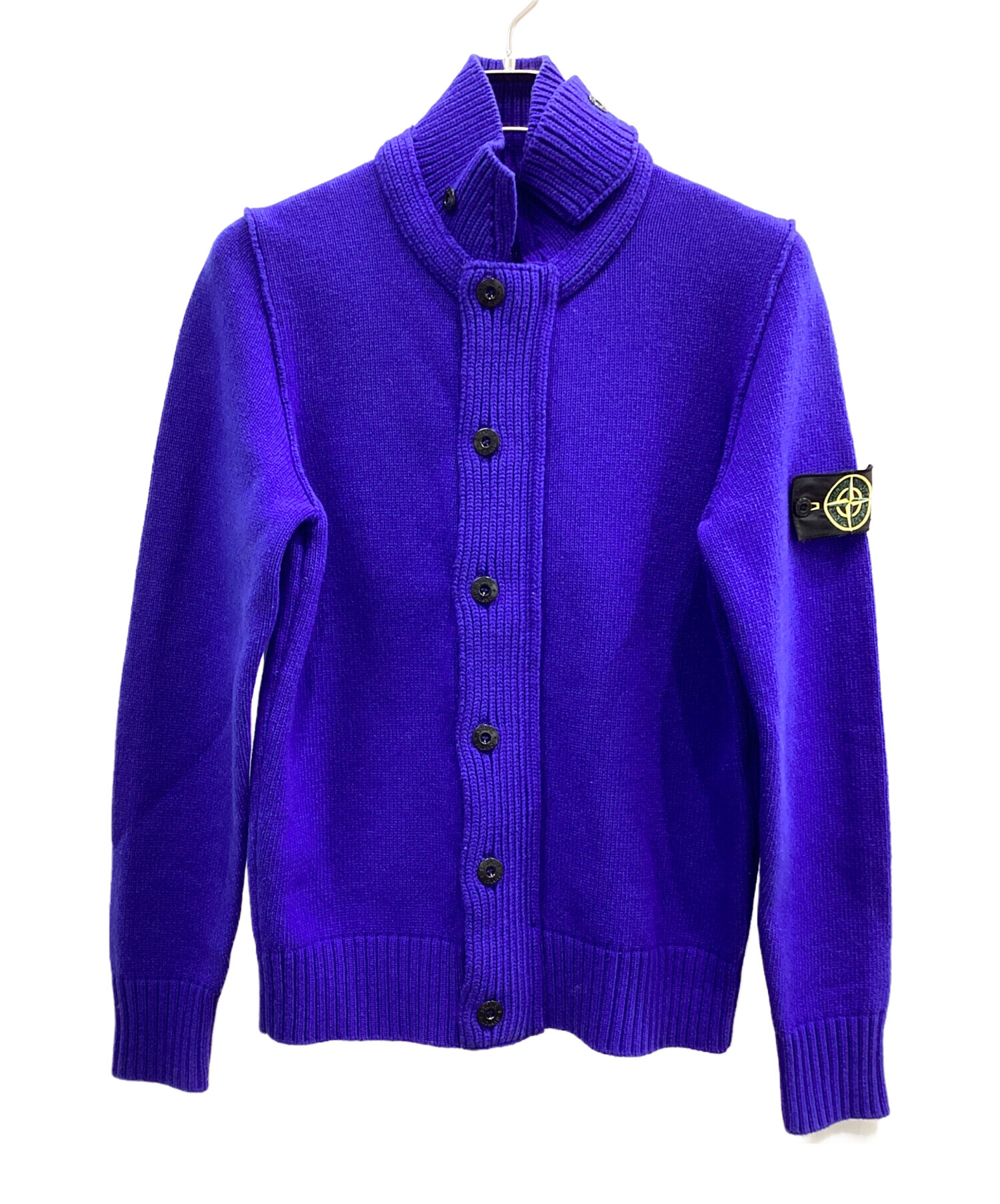 STONE  ニット カーディガン ブルー Mサイズ 中古・古着通販】STONE ISLAND (ストーンアイランド) スタンドカラー