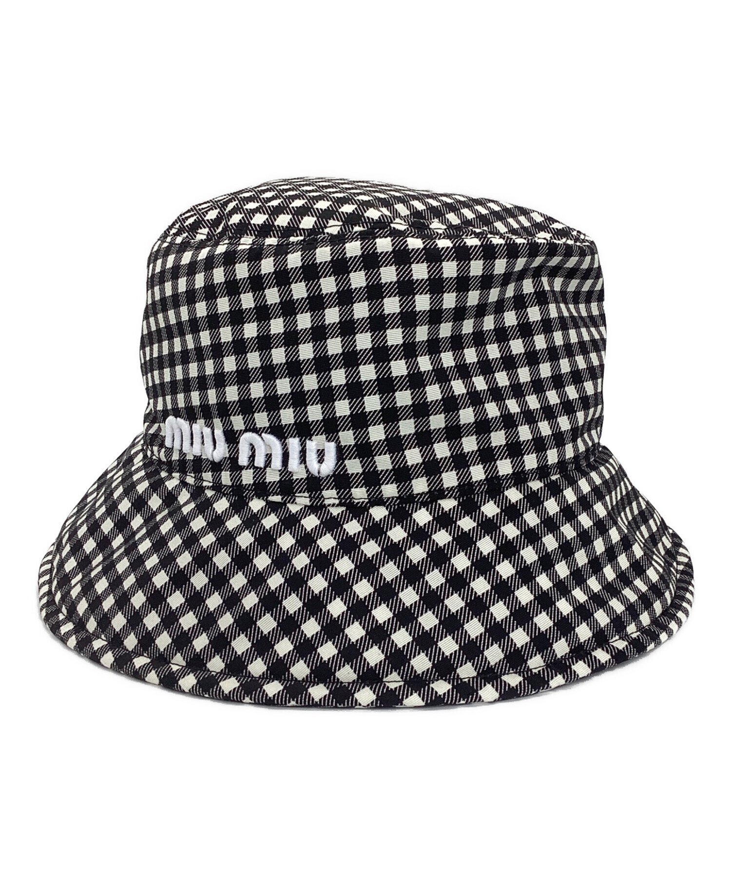 【未使用】ハット 中古・古着通販】MIU MIU (ミュウミュウ) バケットハット ブラック