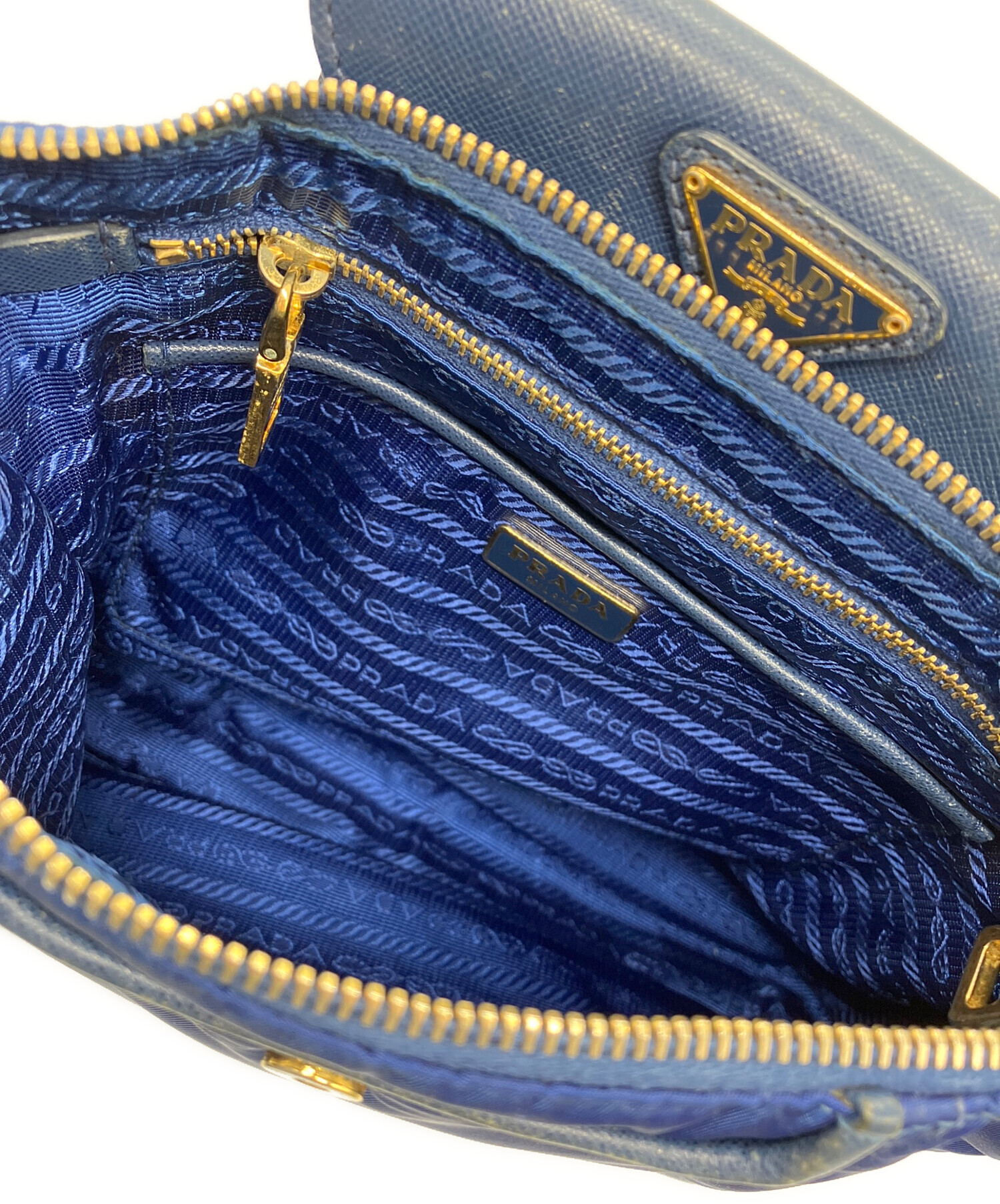 中古・古着通販】PRADA (プラダ) ナイロン ショルダーバッグ ブルー