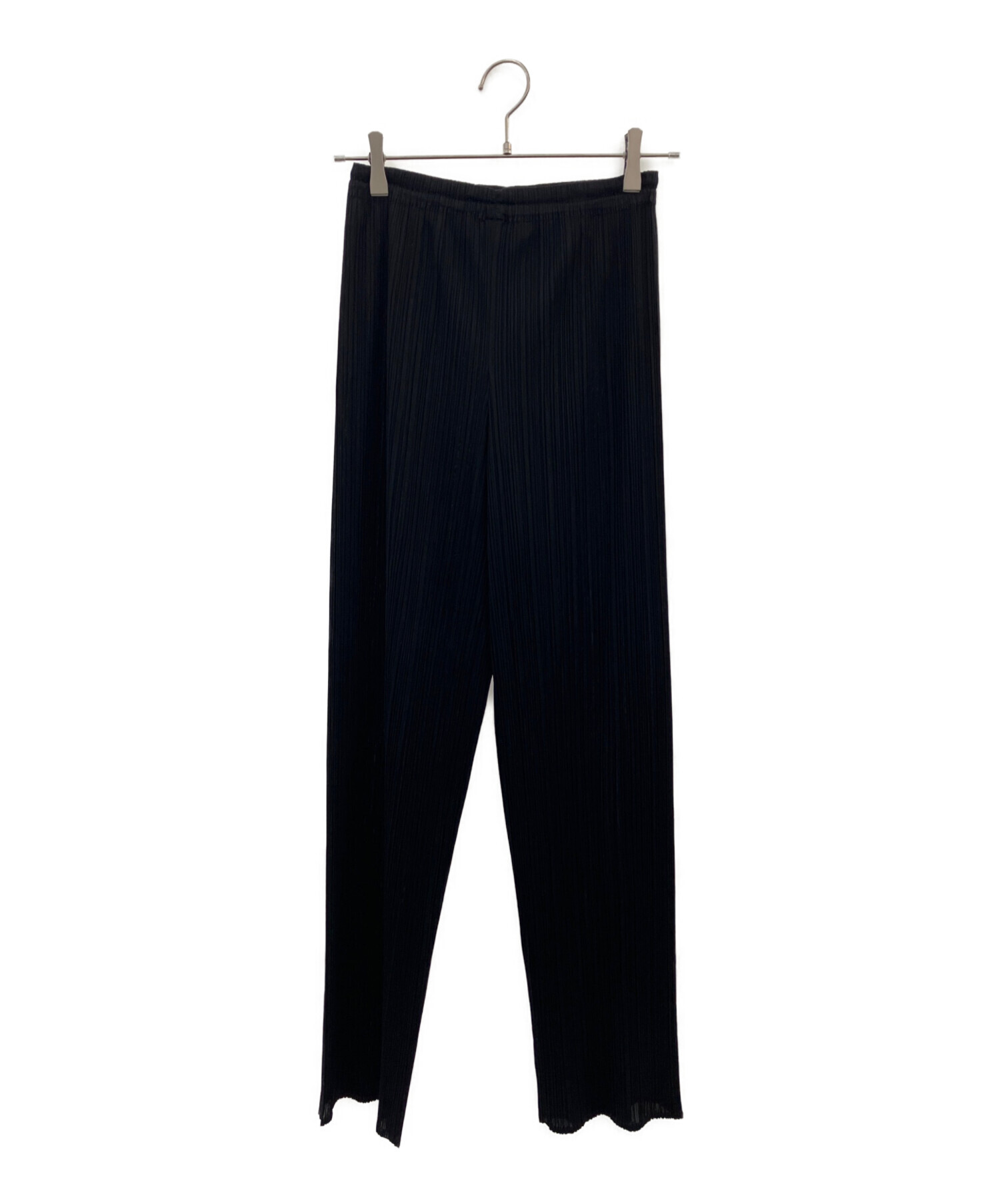 ISSEY MIYAKE プリーツパンツ サイズ2 ブラック 中古・古着通販】ISSEY MIYAKE (イッセイミヤケ) プリーツパンツ