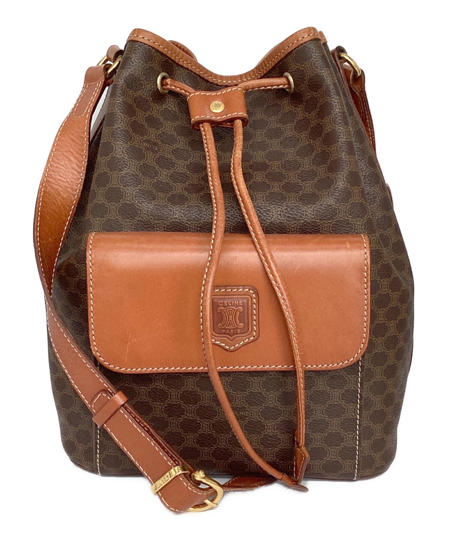 中古・古着通販】CELINE (セリーヌ) ショルダーバッグ ブラウン 