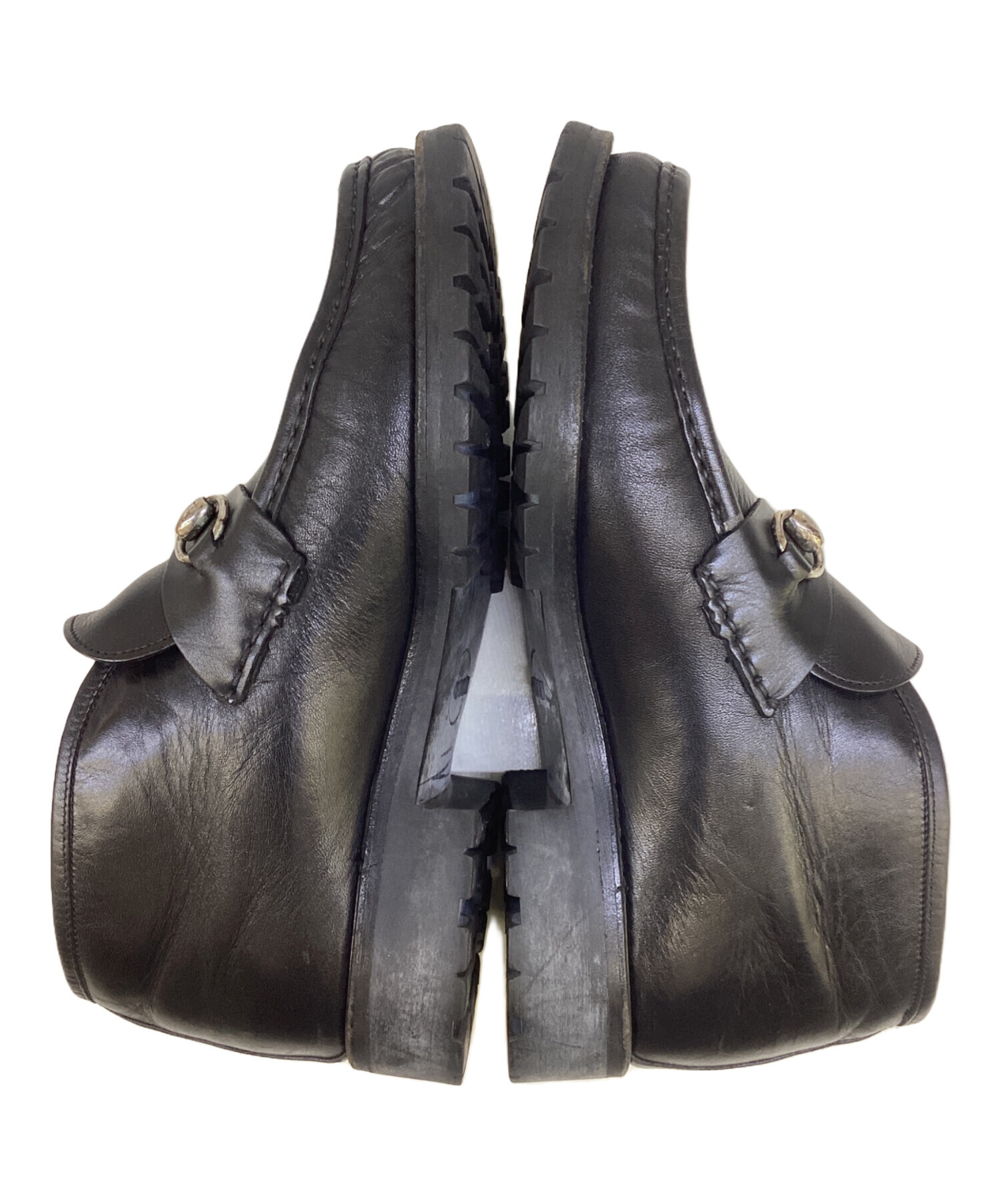 美品 GUCCI グッチ ホースビット レザー チャッカブーツ ブラック 中古・古着通販】GUCCI (グッチ) ホースビットレザーチャッカブーツ