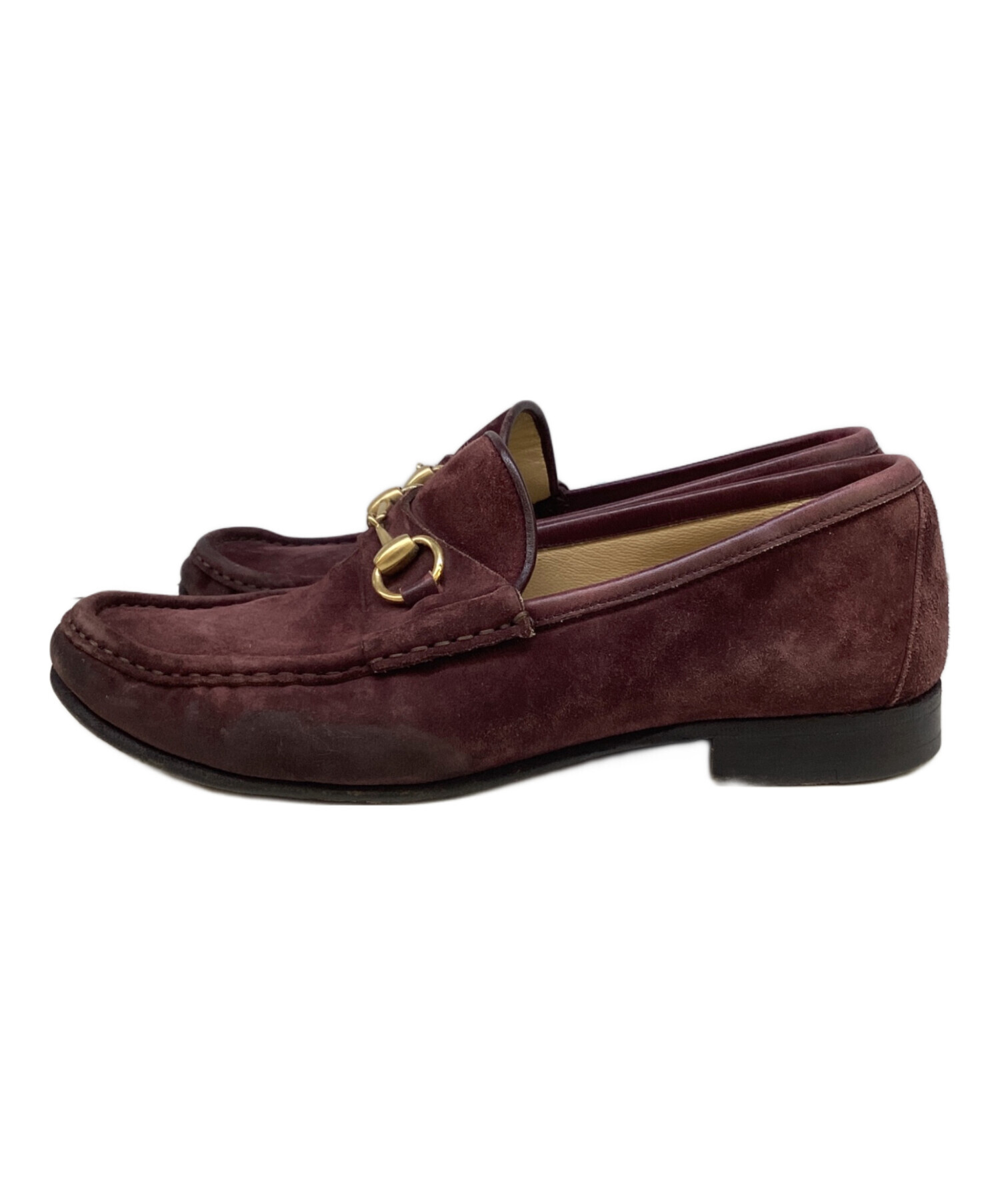 GUCCI グッチ　ローファー　バーガンディ ボルドー 中古・古着通販】GUCCI (グッチ) スエードローファー ワインレッド