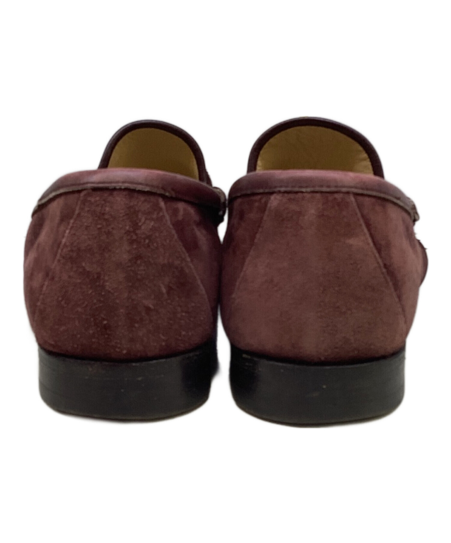 中古・古着通販】GUCCI (グッチ) スエードローファー ワインレッド