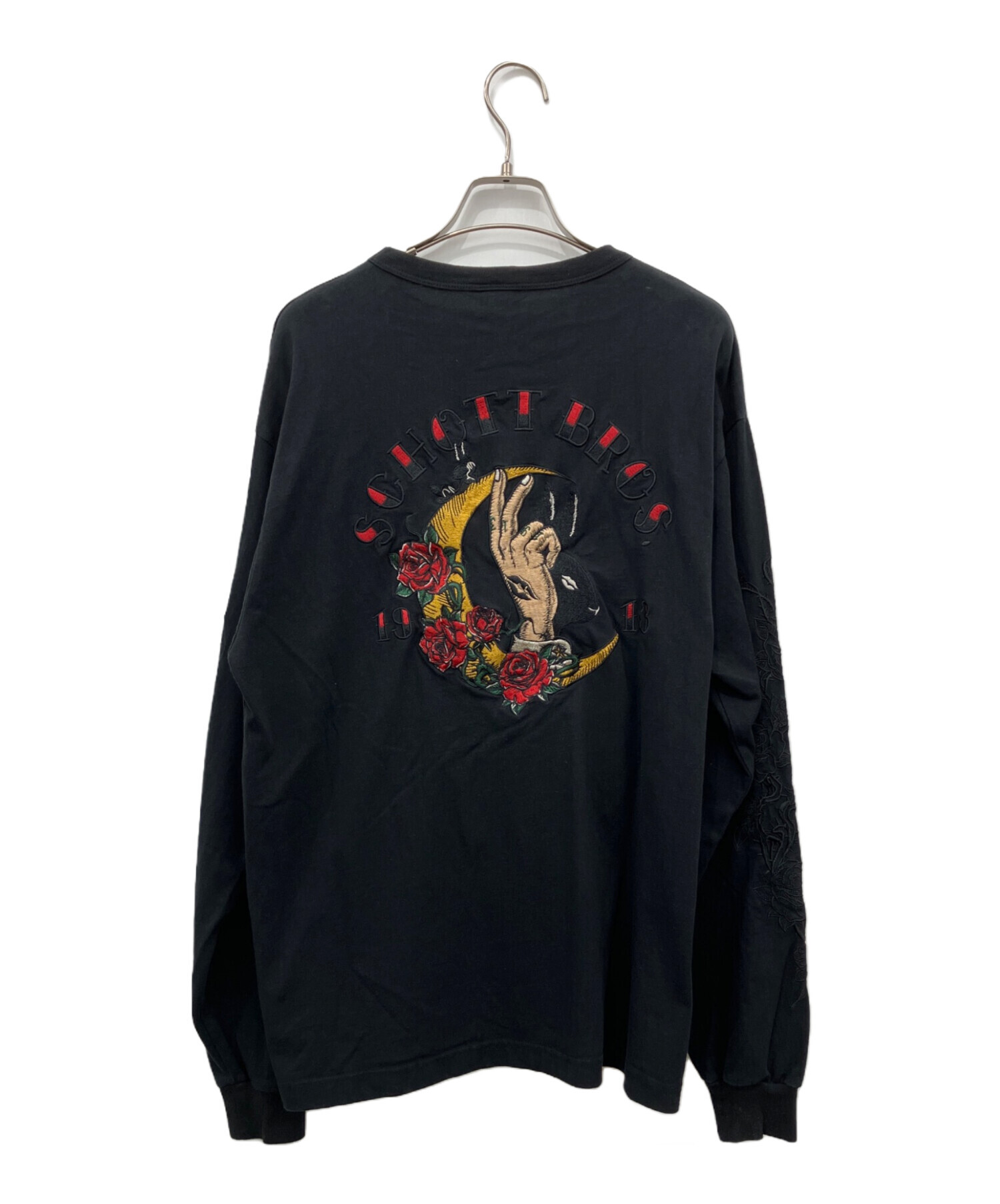 中古・古着通販】Schott (ショット) 長袖カットソー ブラック サイズ:L 