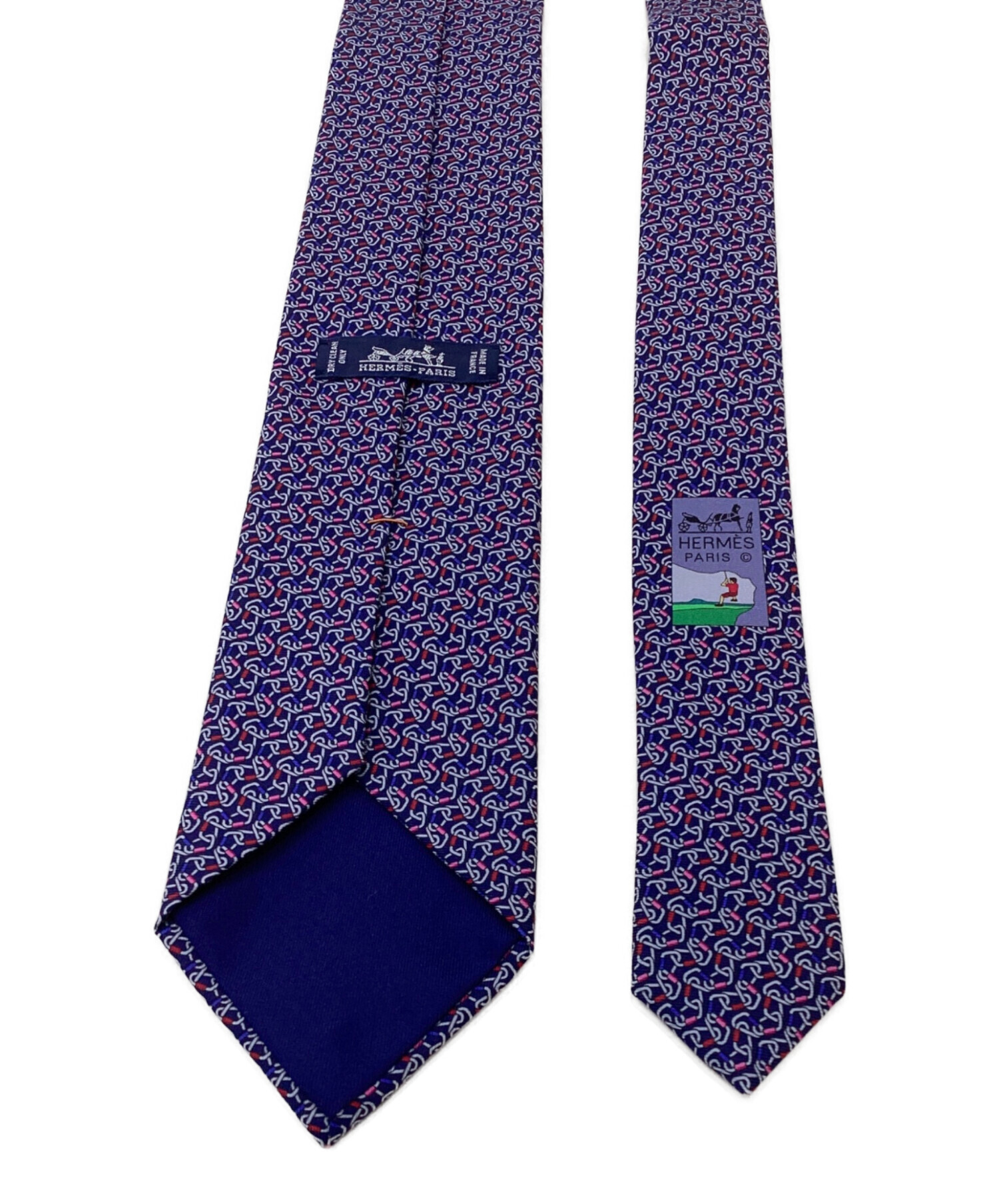 エルメス　HERMES ネクタイ ネイビー 中古・古着通販】HERMES (エルメス) ネクタイ ネイビー サイズ