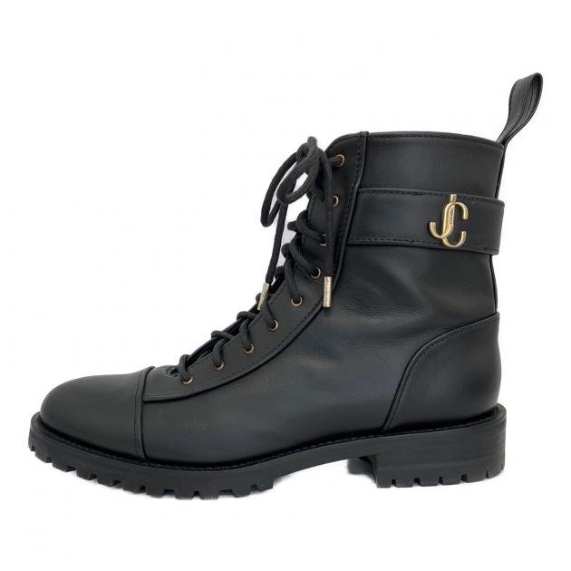 美品 JIMMY CHOO ブラック ミリタリーブーツ 38 中古・古着通販】JIMMY CHOO (ジミーチュウ) ブーツ ブラック サイズ
