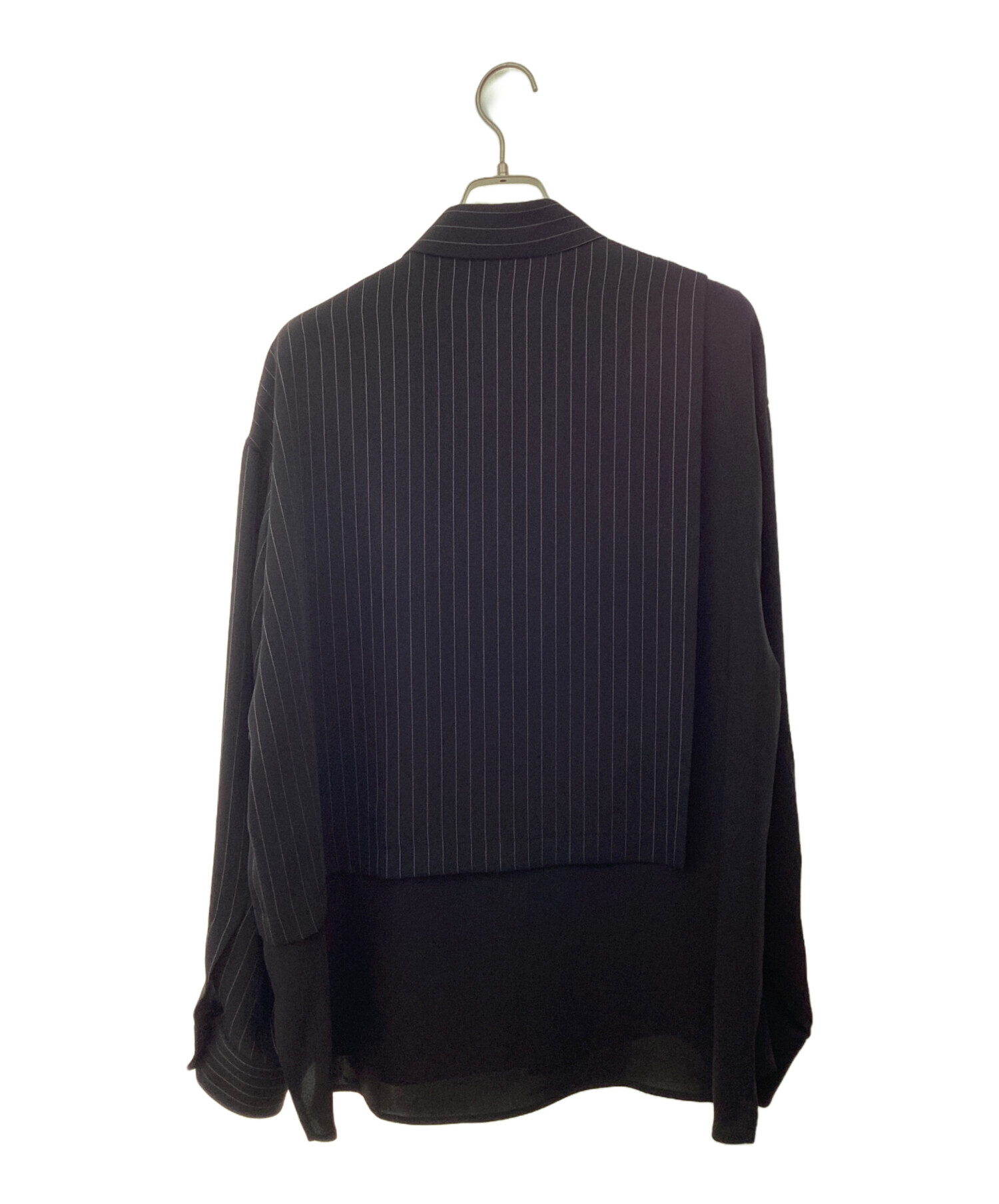 中古・古着通販】CULLNI (クルニ) Asymmetrical Stripe Shirt ブラック
