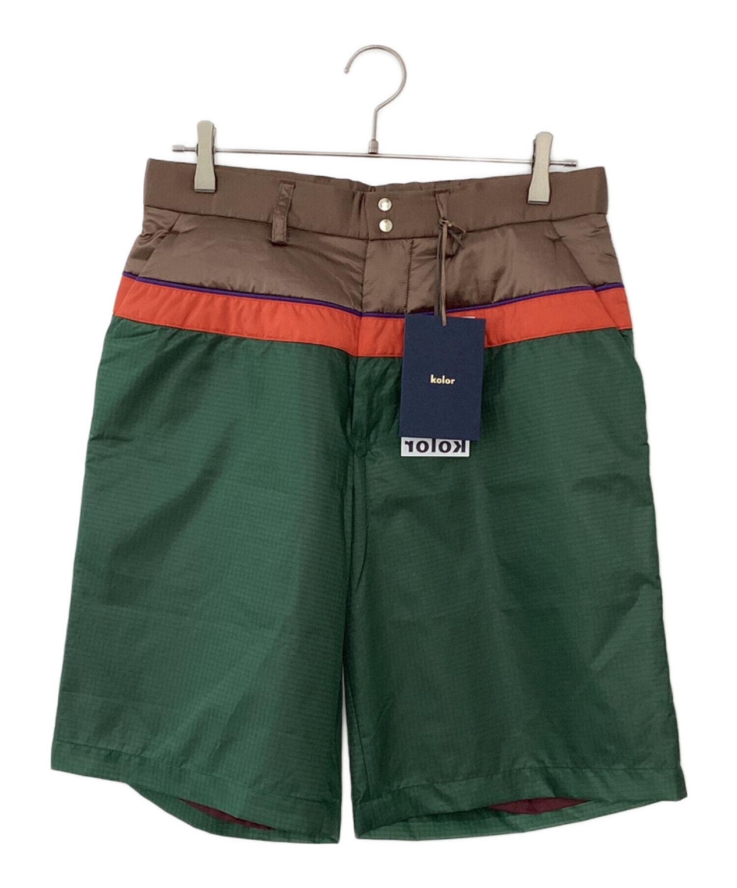 kolor カラー ハーフパンツ メンズ 中古・古着通販】KOLOR (カラー) ナイロンハーフパンツ グリーン