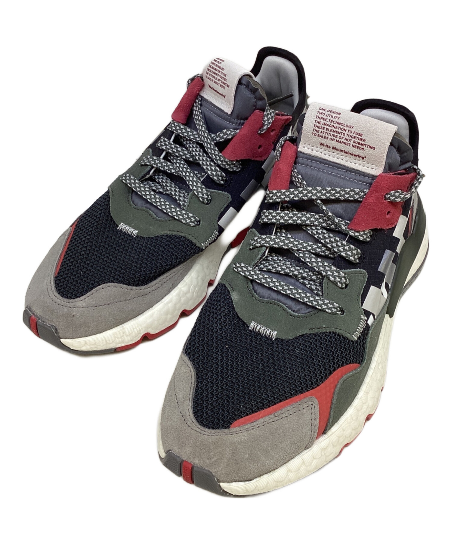中古・古着通販】NIKE (ナイキ) スニーカー グレー×ブラック×レッド