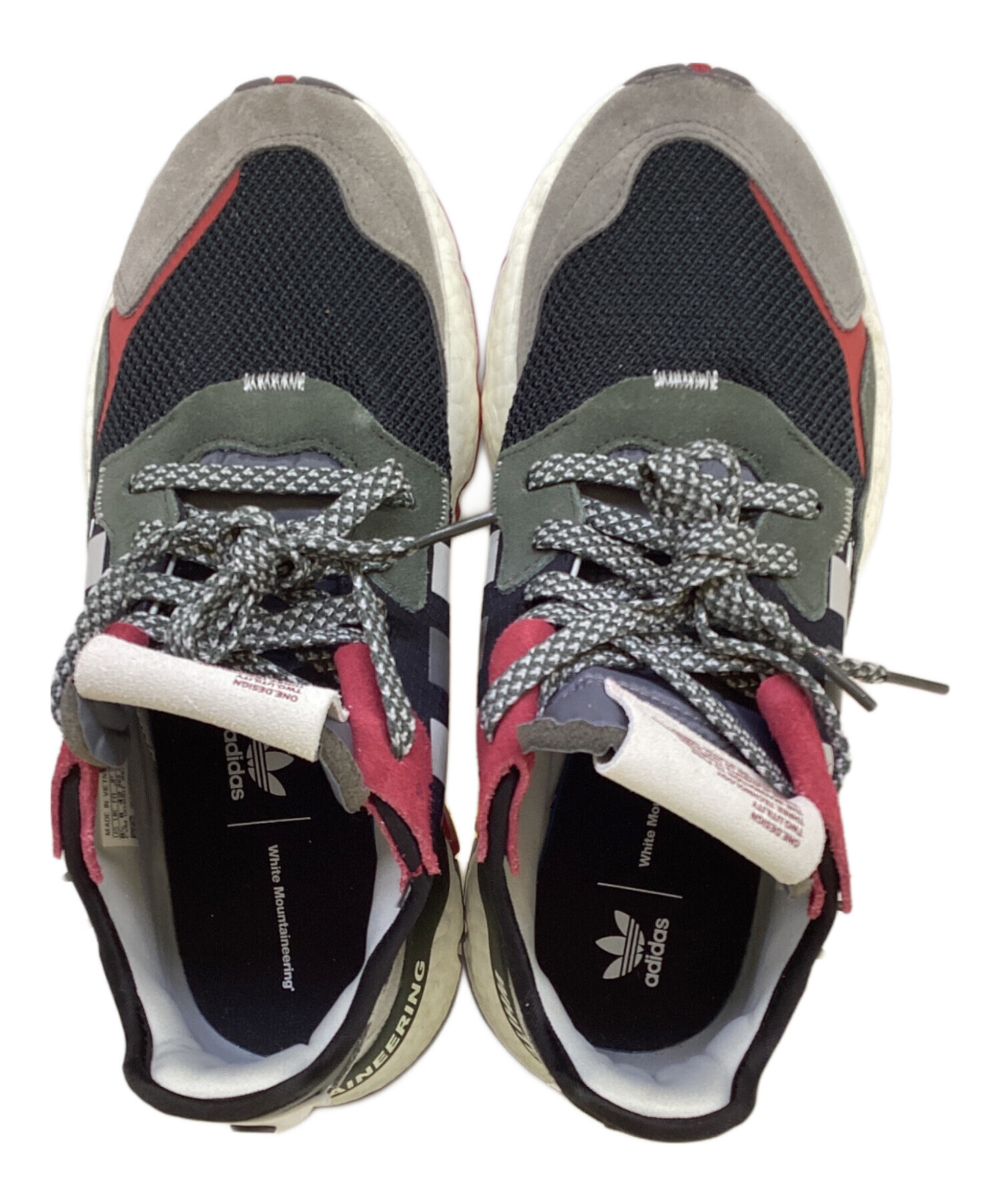 中古・古着通販】NIKE (ナイキ) スニーカー グレー×ブラック×レッド